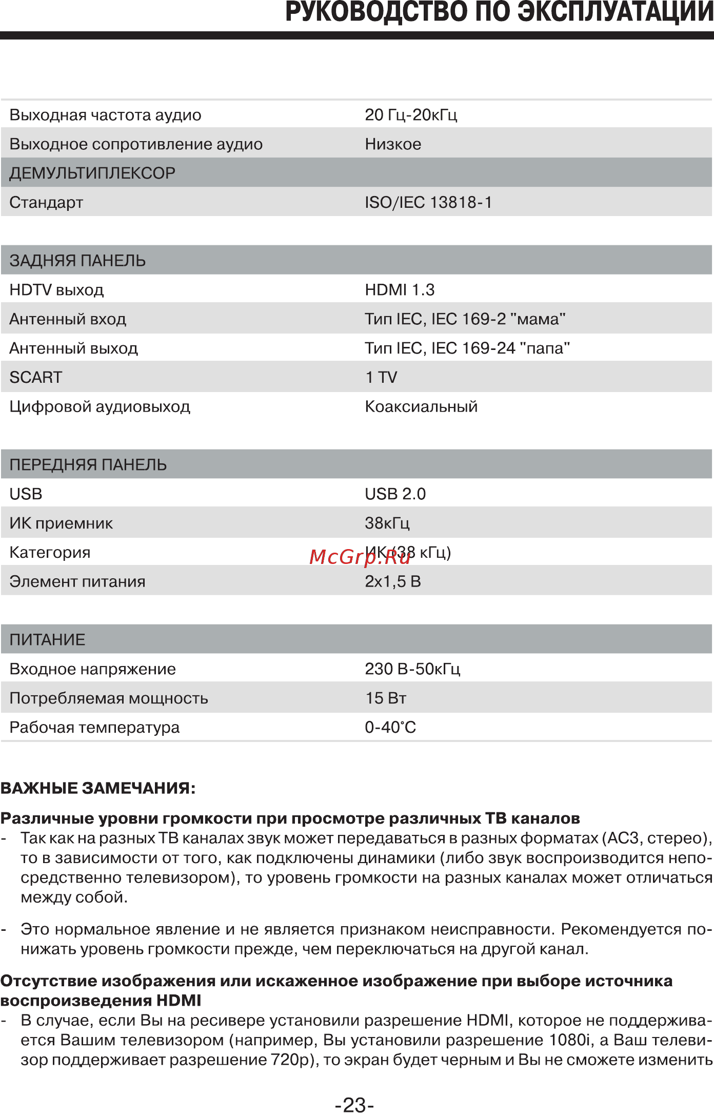 Mystery MMP-80DT Руководство по эксплуатации онлайн [23/24] 173172