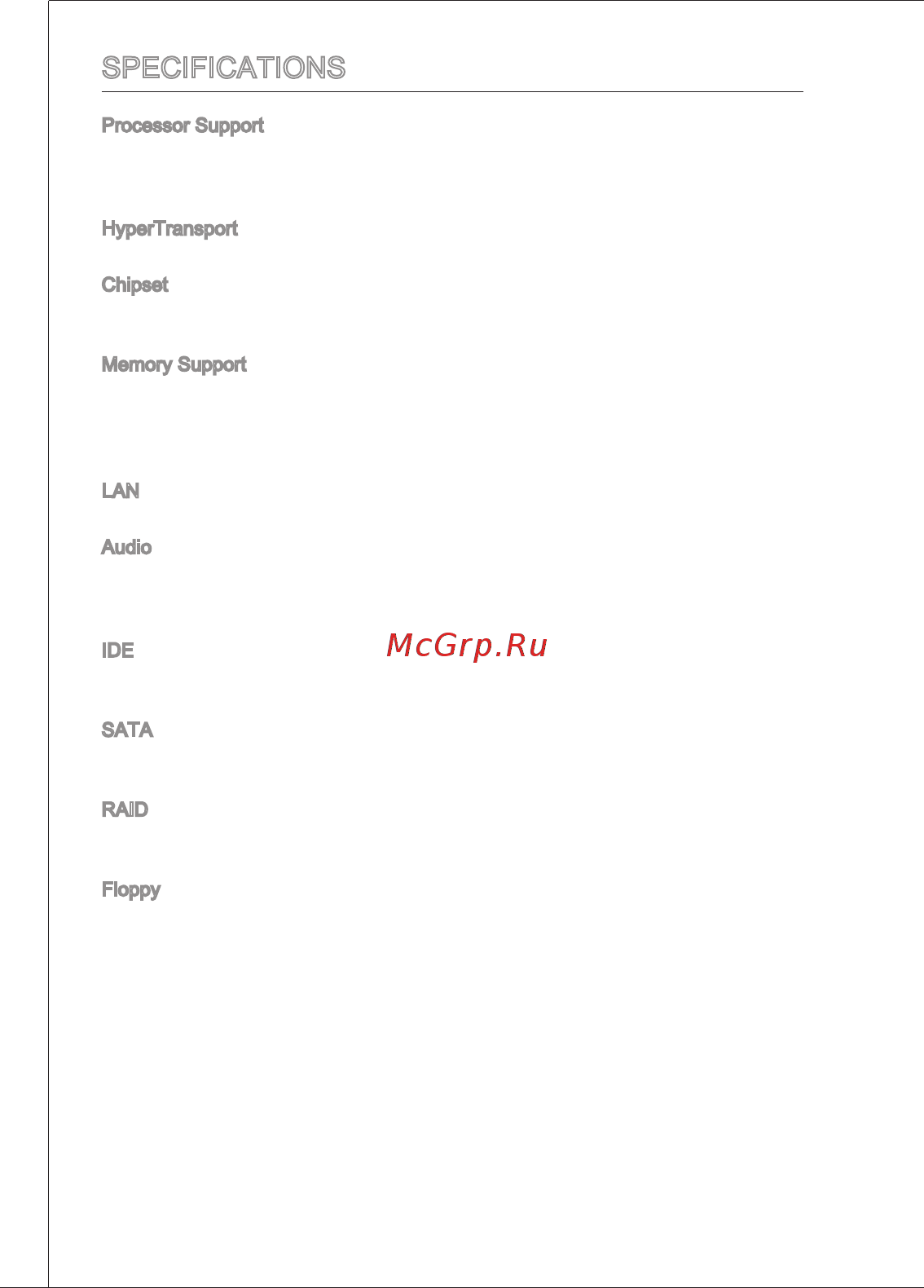 MSI 770-C45 [10/168] Specifications