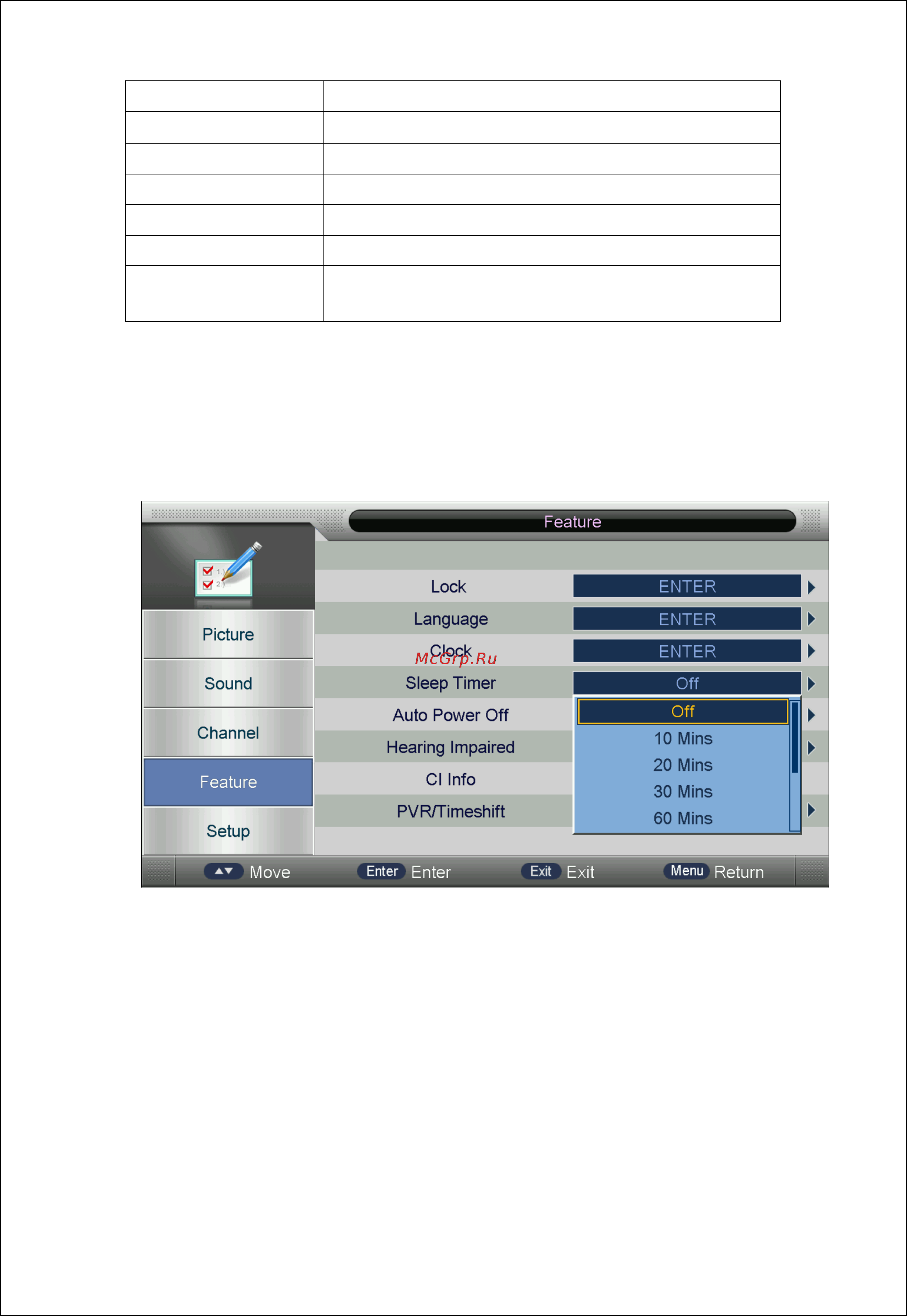 Harper 40F31T2 [66/120] Таймер автоматического выключения sleep timer