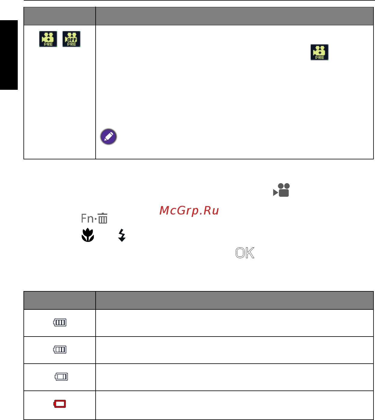 Benq AC100 [44/62] Состояние батареи