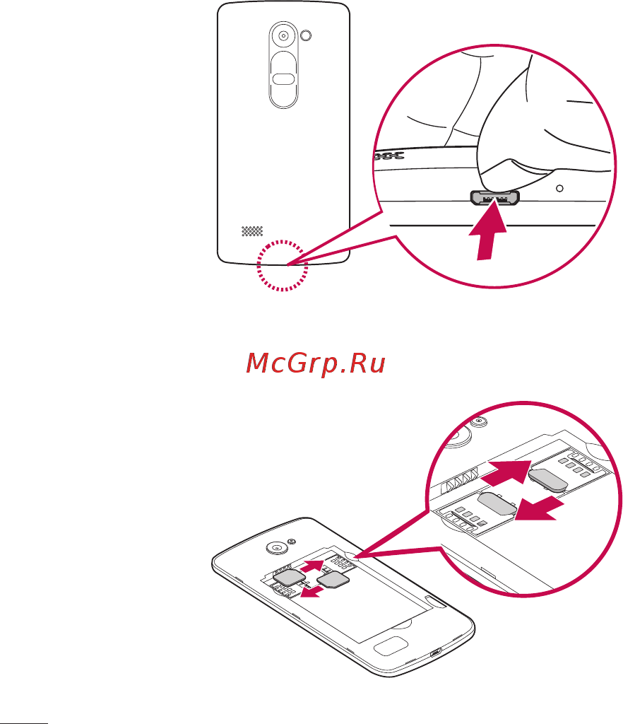 LG Leon H324 Titan [128/404] Встановлення картки sim або usim і акумулятора