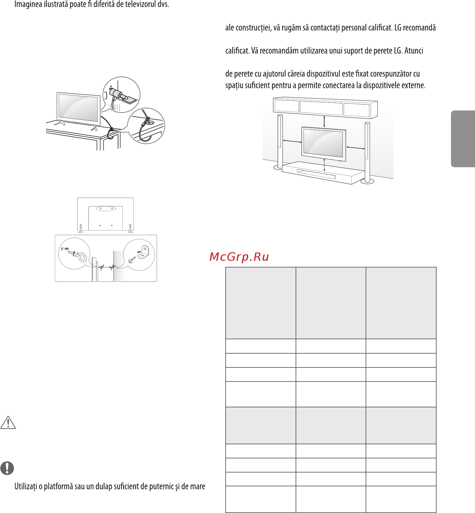 LG 43UF670V [120/149] Montarea pe perete