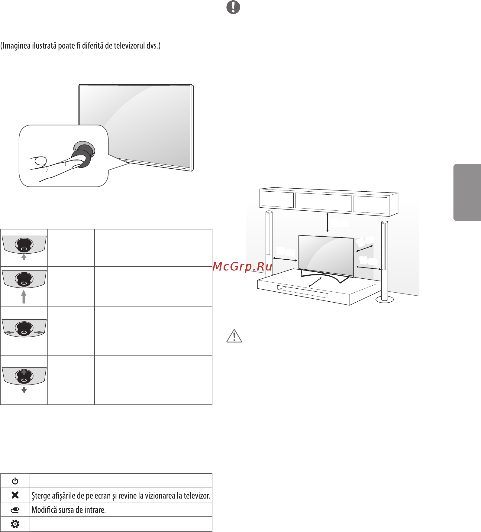LG 60UF771V [124/150] Montarea pe o masă