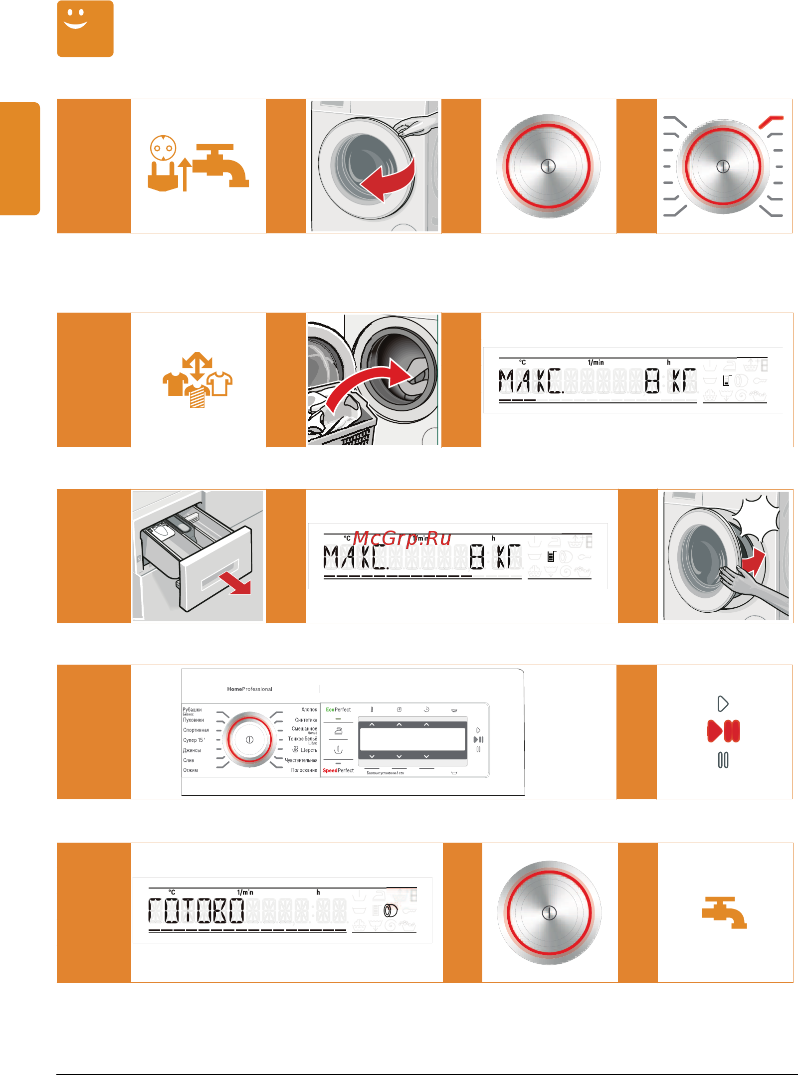 Bosch Home Professional WAY 24540 OE [12/60] Д самая важная информация вкратце