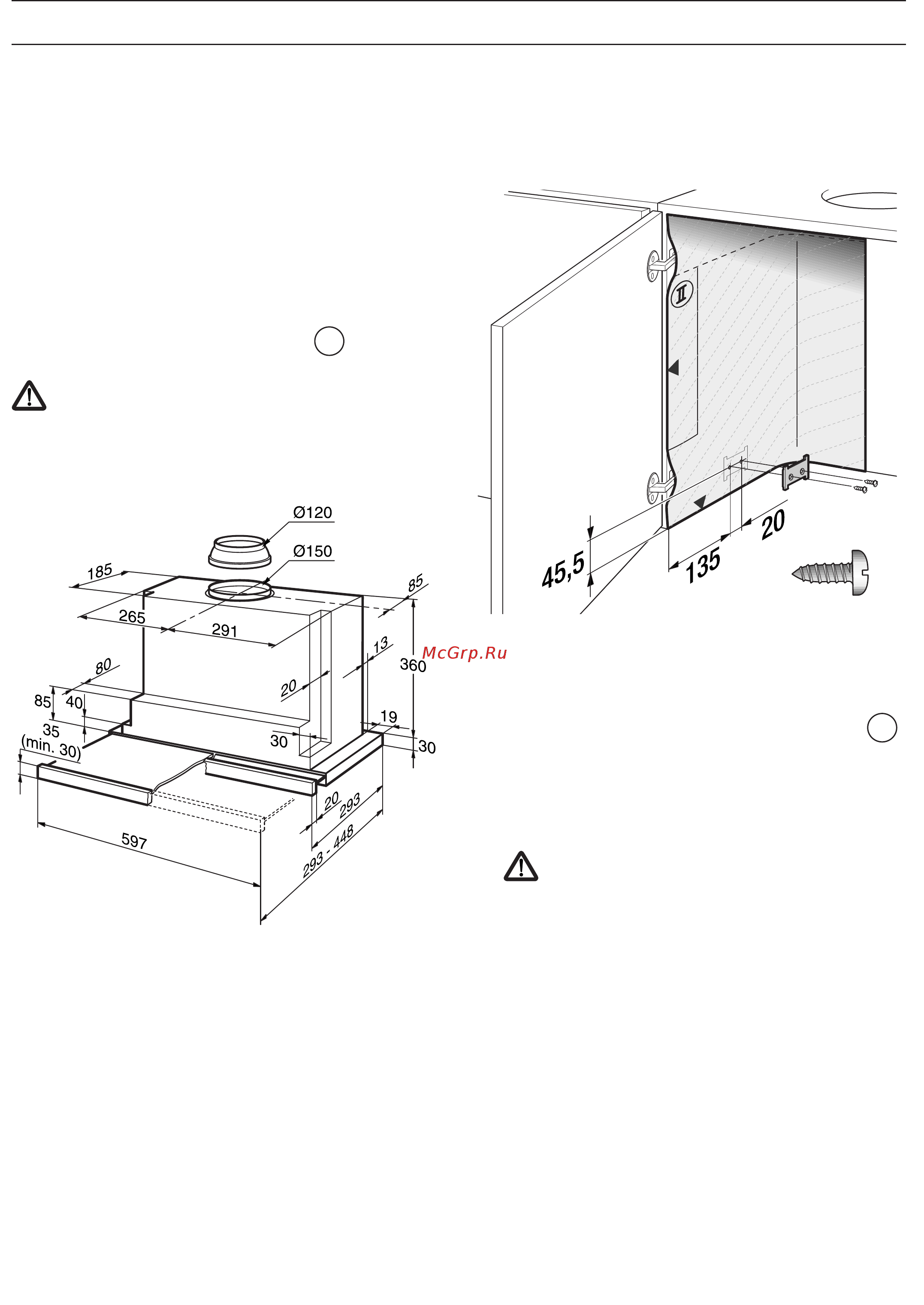 Bosch DHI645FSD [16/24] Подготовка настенного шкафа