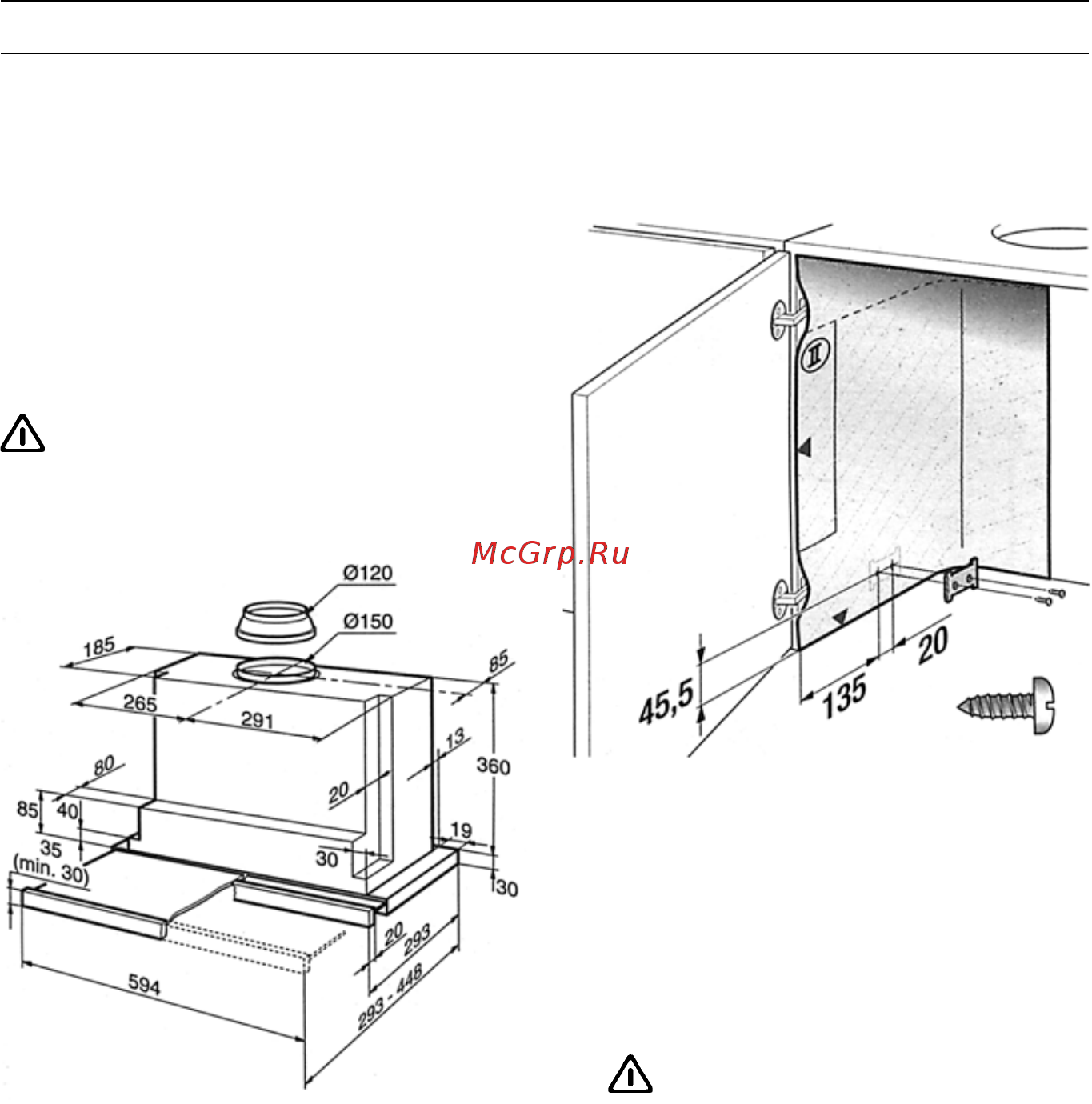 Bosch DHI 665 V [14/19] Подготовка настенного шкафа
