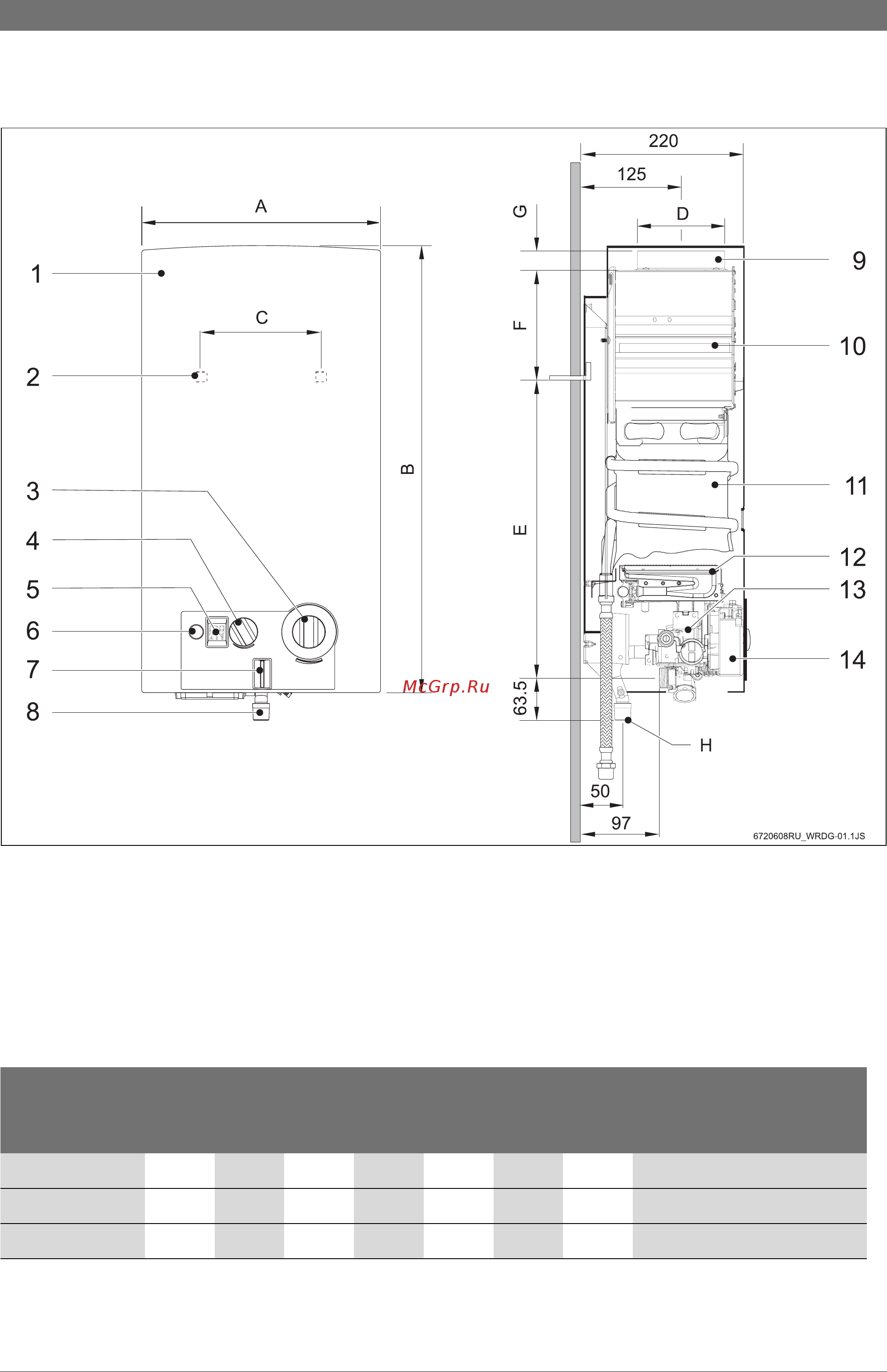 Bosch GWH 13-2 COD H [5/23] Габаритные размеры