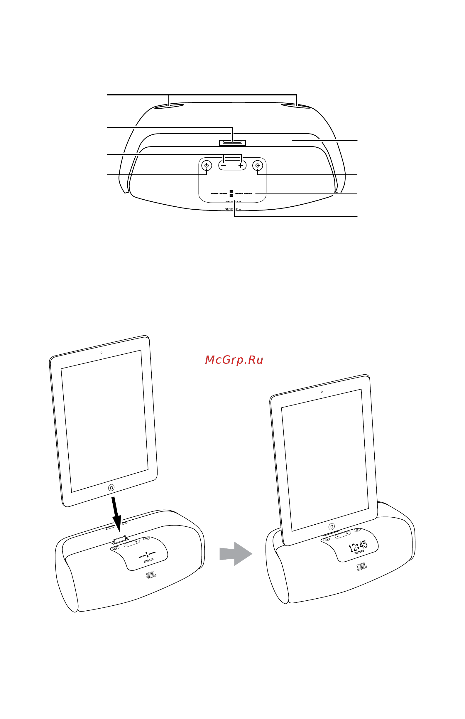 JBL OnBeat aWake [2/44] Controls and indicators