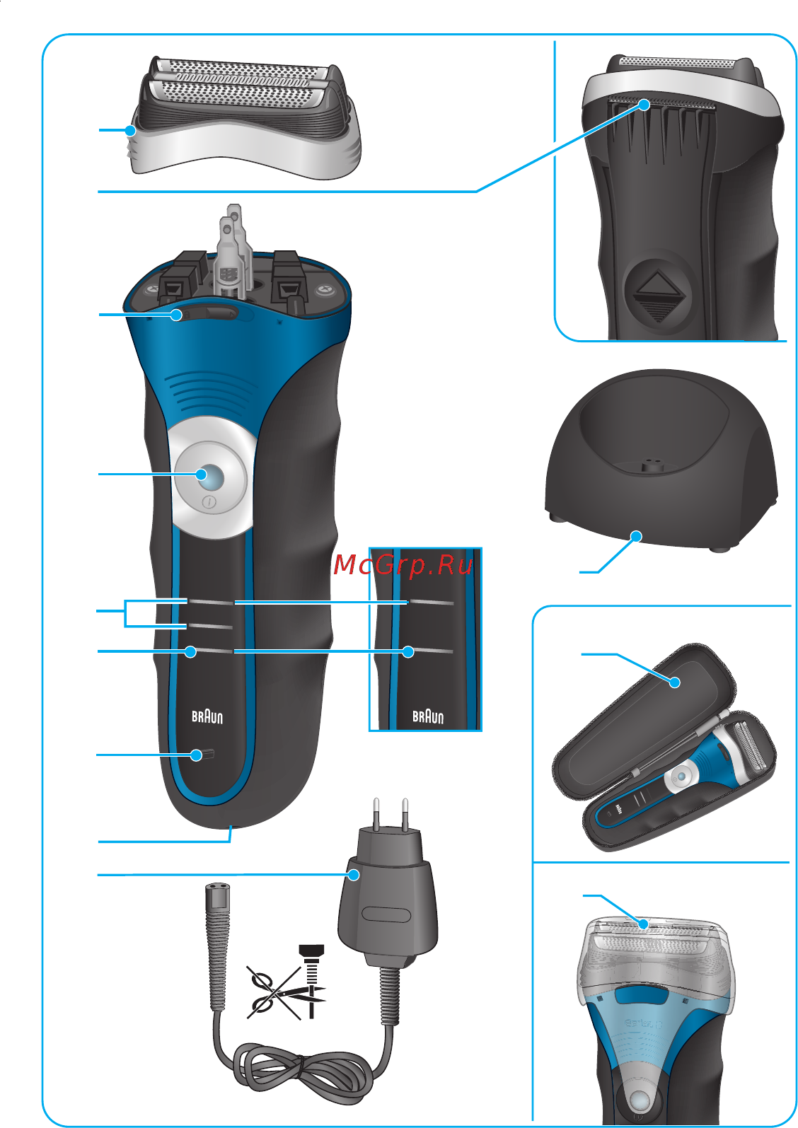 Braun Series 3 380s Wet & Dry Инструкция по эксплуатации онлайн [3/66] 7559