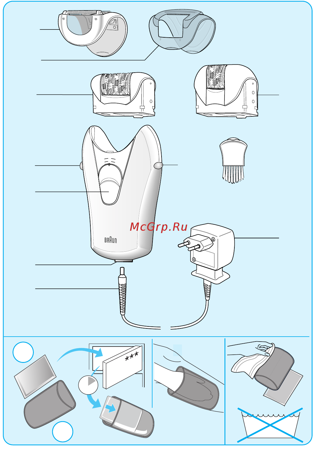 Braun 3380 Silk-epil Legs & Body Инструкция по эксплуатации онлайн [3/41] 7716