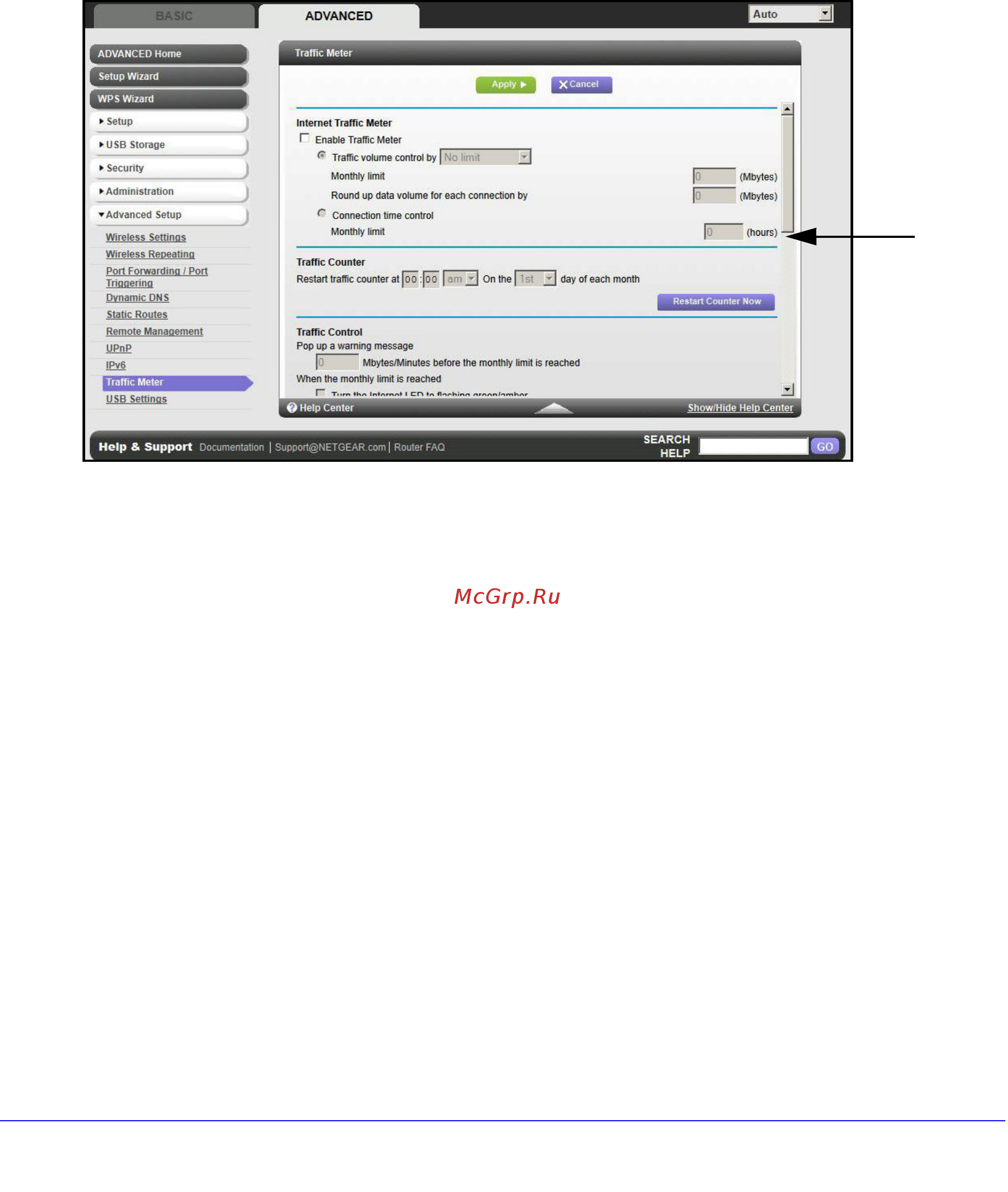 Netgear JNR3210 [102/122] Traffic meter