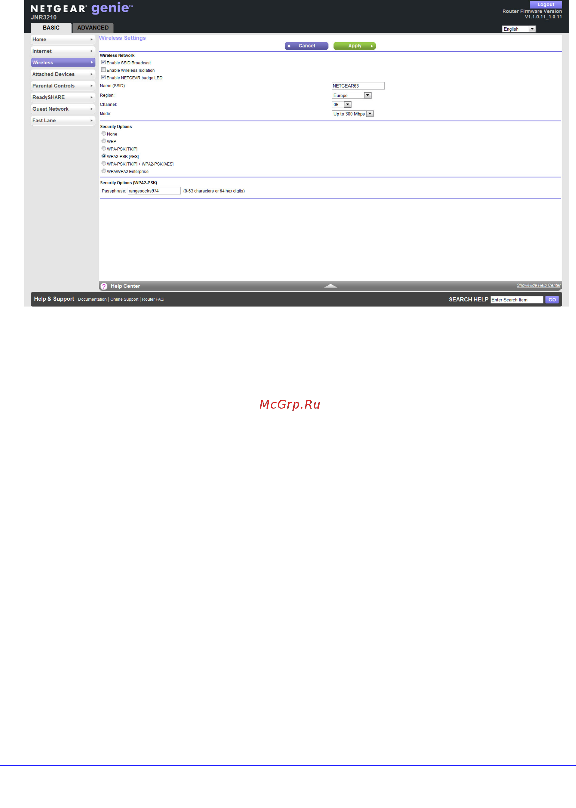 Netgear JNR3210 [75/122] Wireless settings