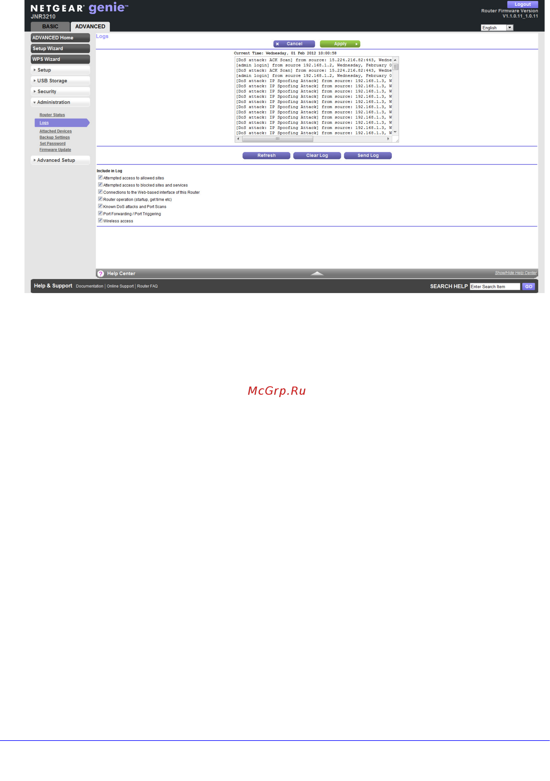 Netgear JNR3210 [77/122] Manage the configuration file