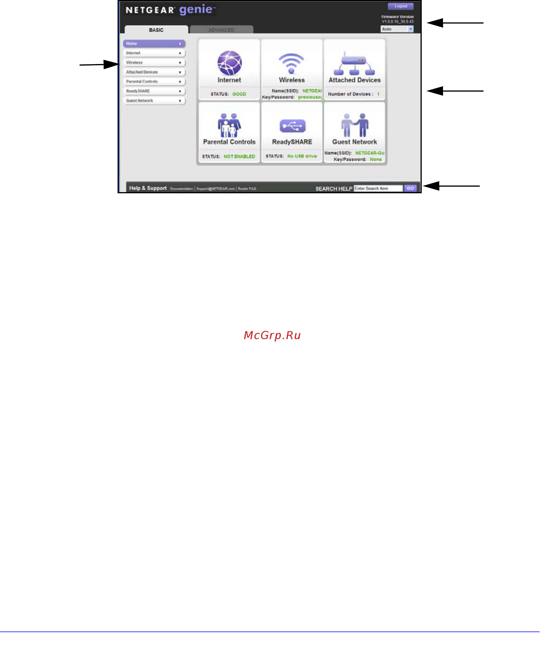Netgear WNDR4500 [16/132] Router dashboard basic home screen