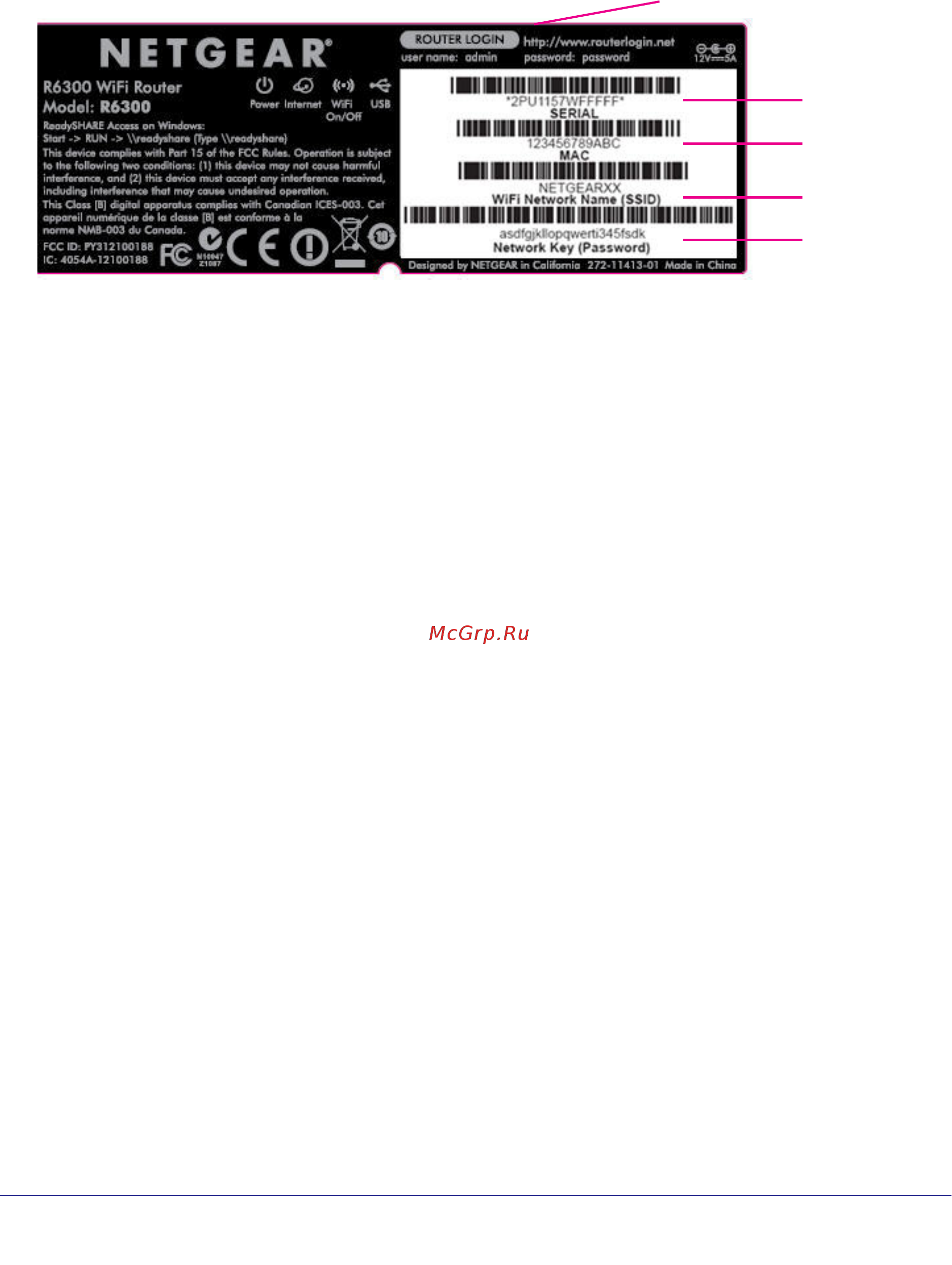 Netgear R6300 [11/127] The label on the bottom of the router shows the login information mac address and serial number