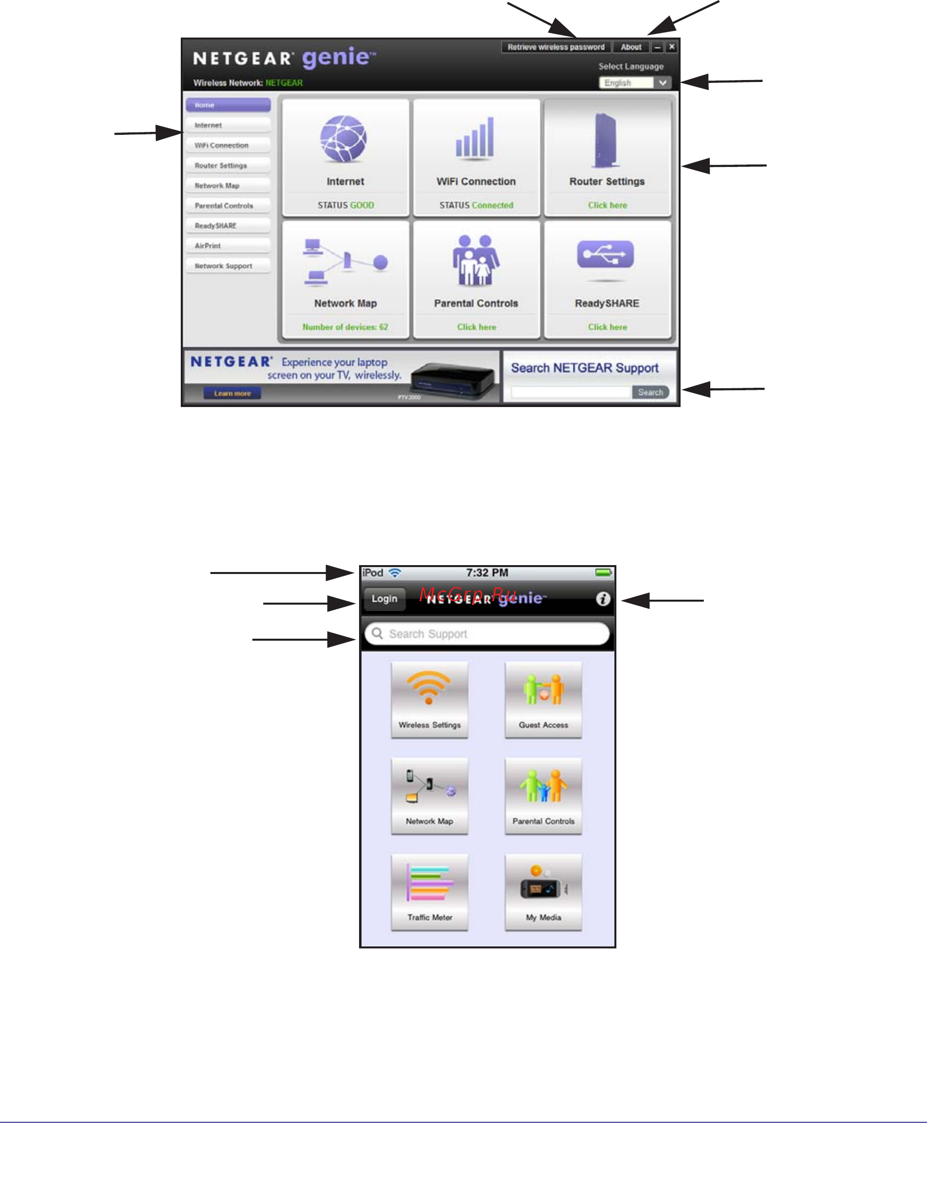 Netgear R6300 [18/127] The genie app is the easy dashboard for managing monitoring and repairing your home network see the netgear genie app user manual for details about these products