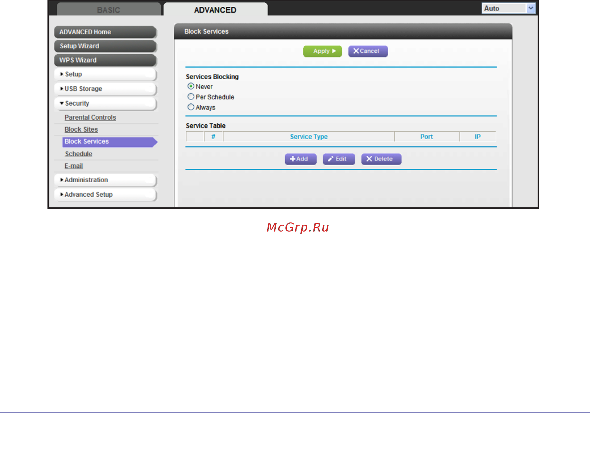 Netgear R6300 [66/127] Block services port filtering