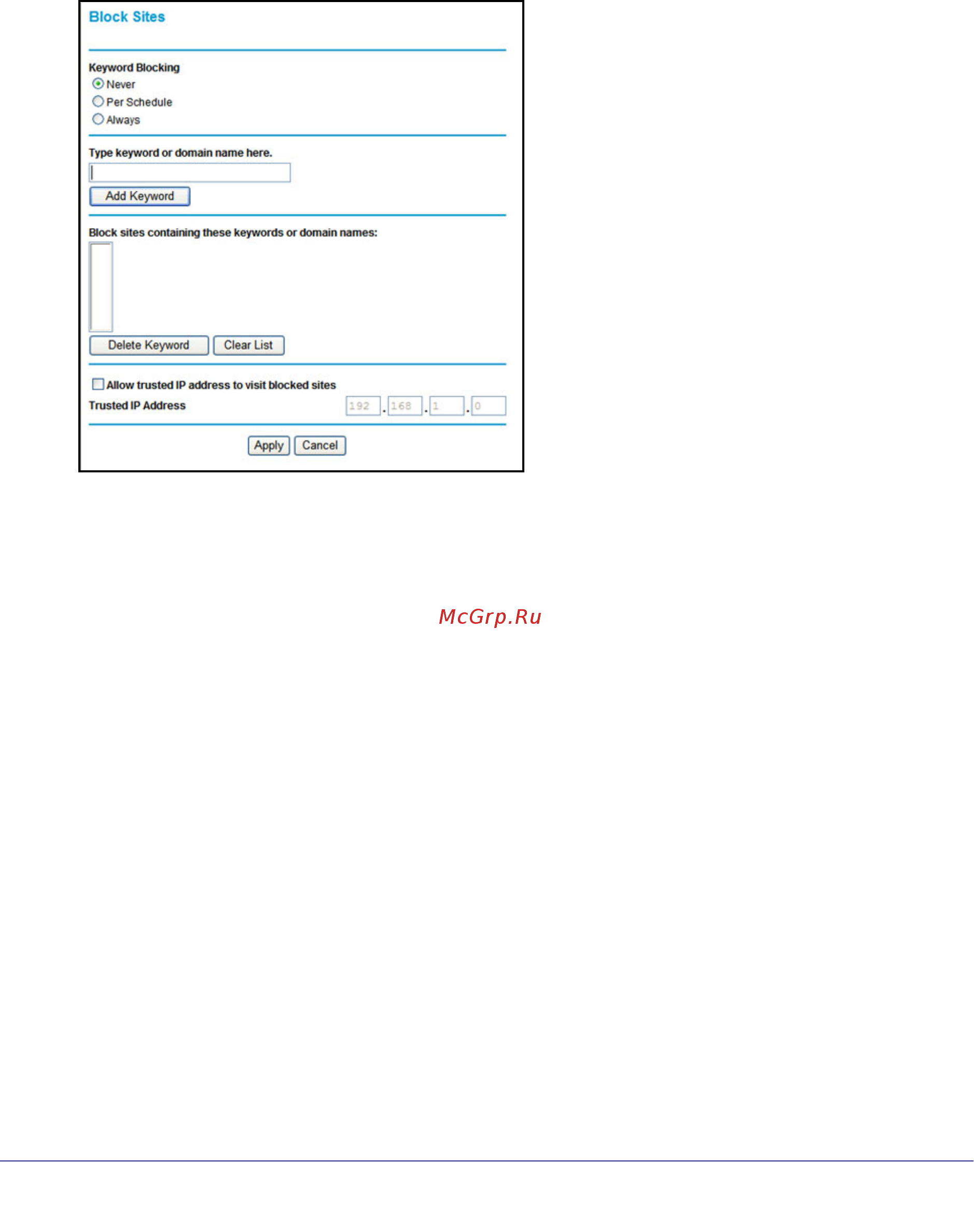 Netgear WNDR4000 [37/104] Keyword blocking of http traffic