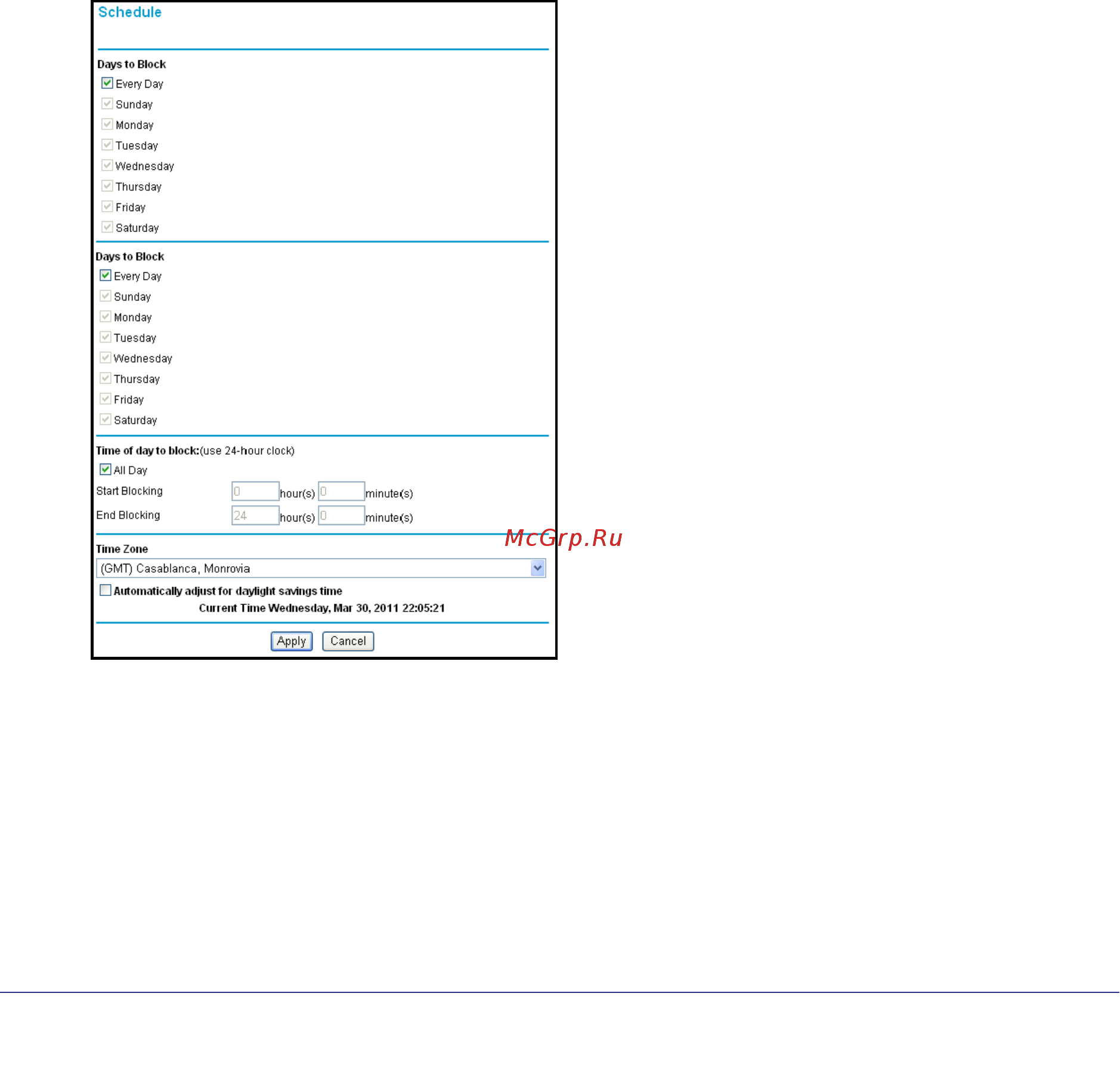 Netgear JWNR2000 [45/108] Schedule blocking