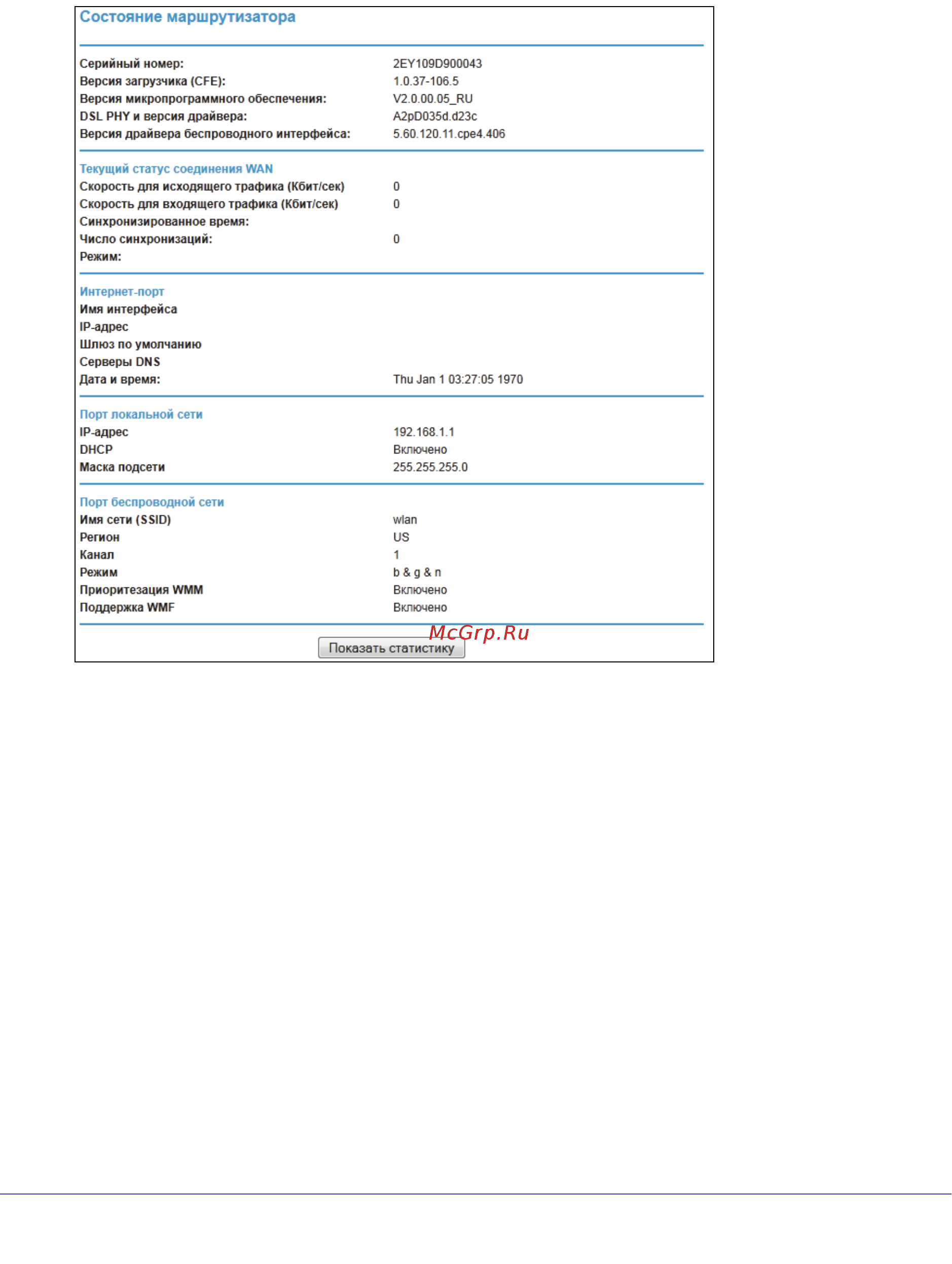 Netgear JDGN1000 [45/68] Состояние маршрутизатора