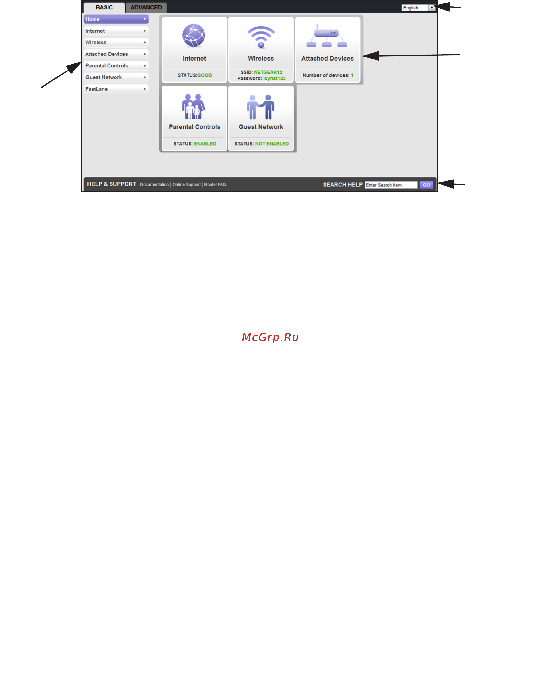 Netgear WNR612 [15/99] Router dashboard basic home screen