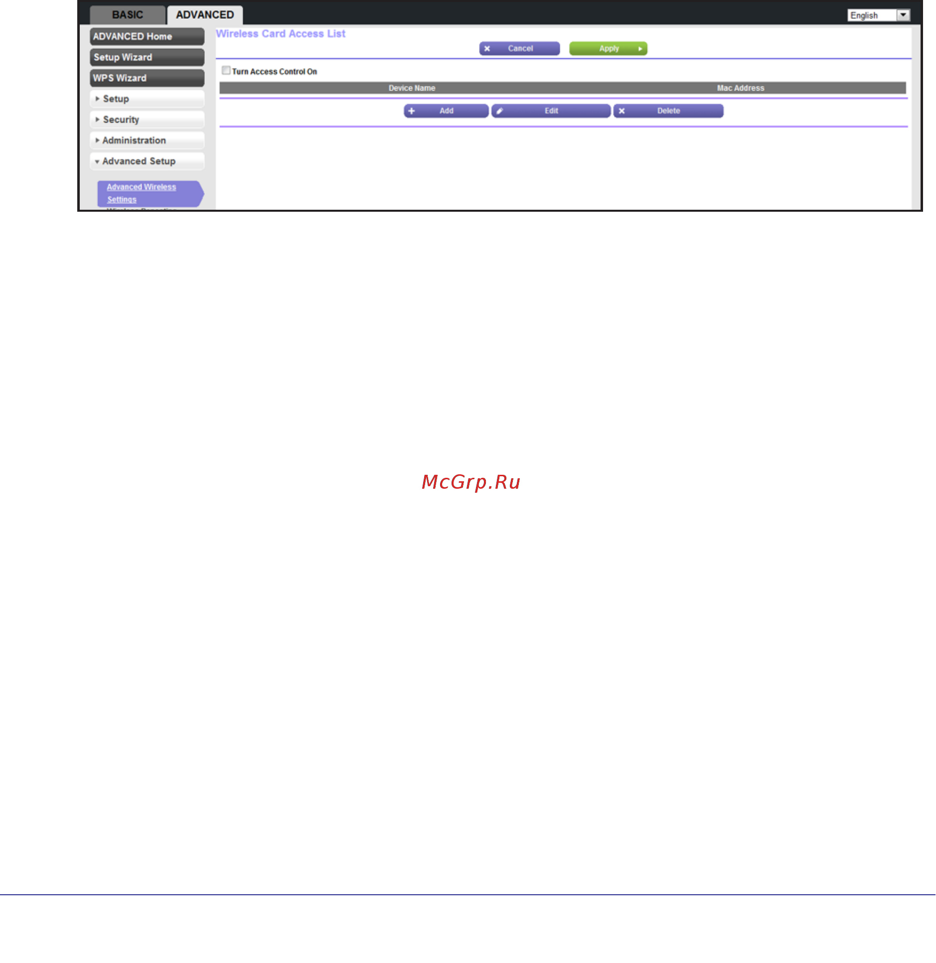 Netgear WNR612 [61/99] Restrict wireless access by mac address
