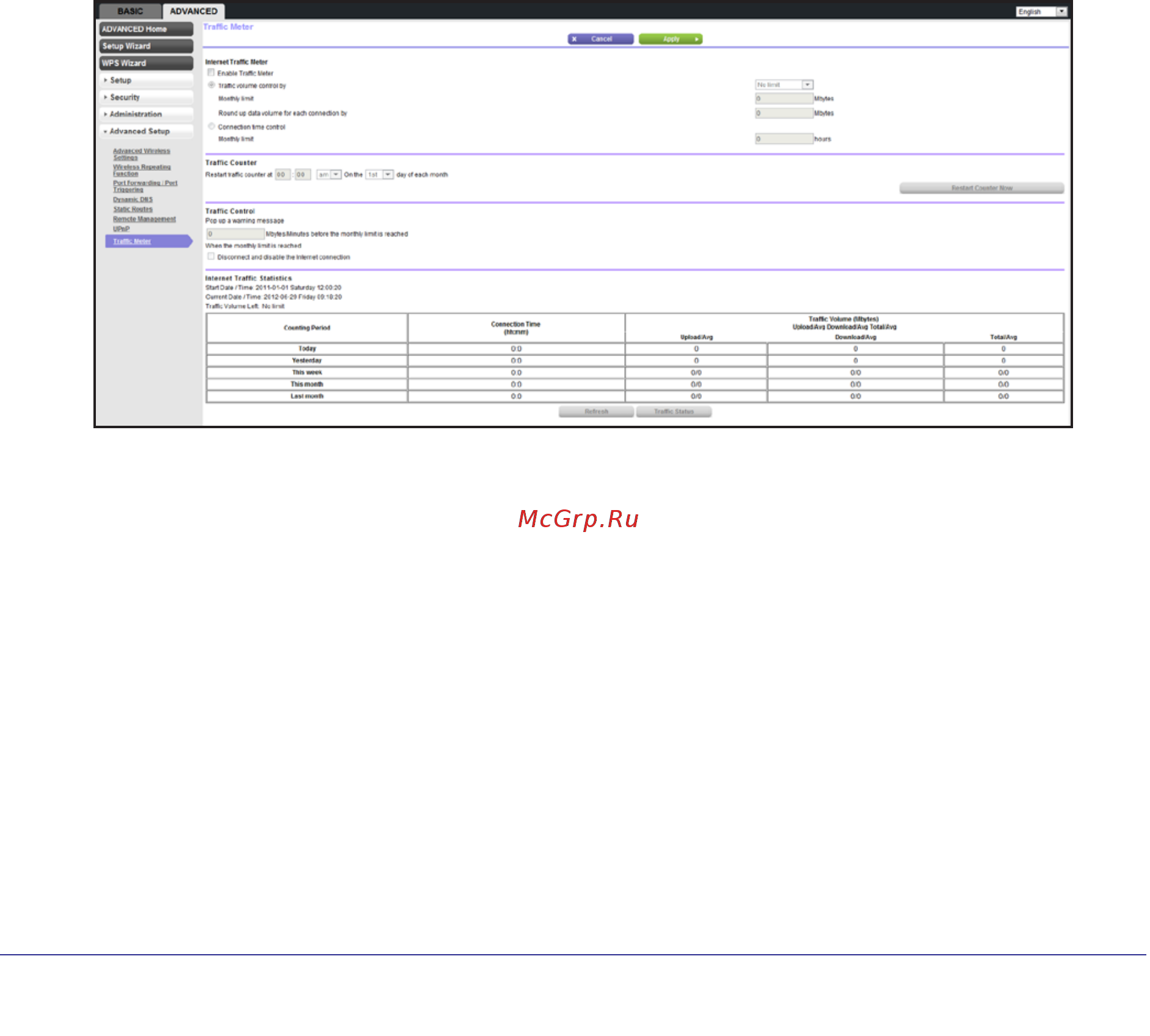 Netgear WNR612 [78/99] Traffic meter