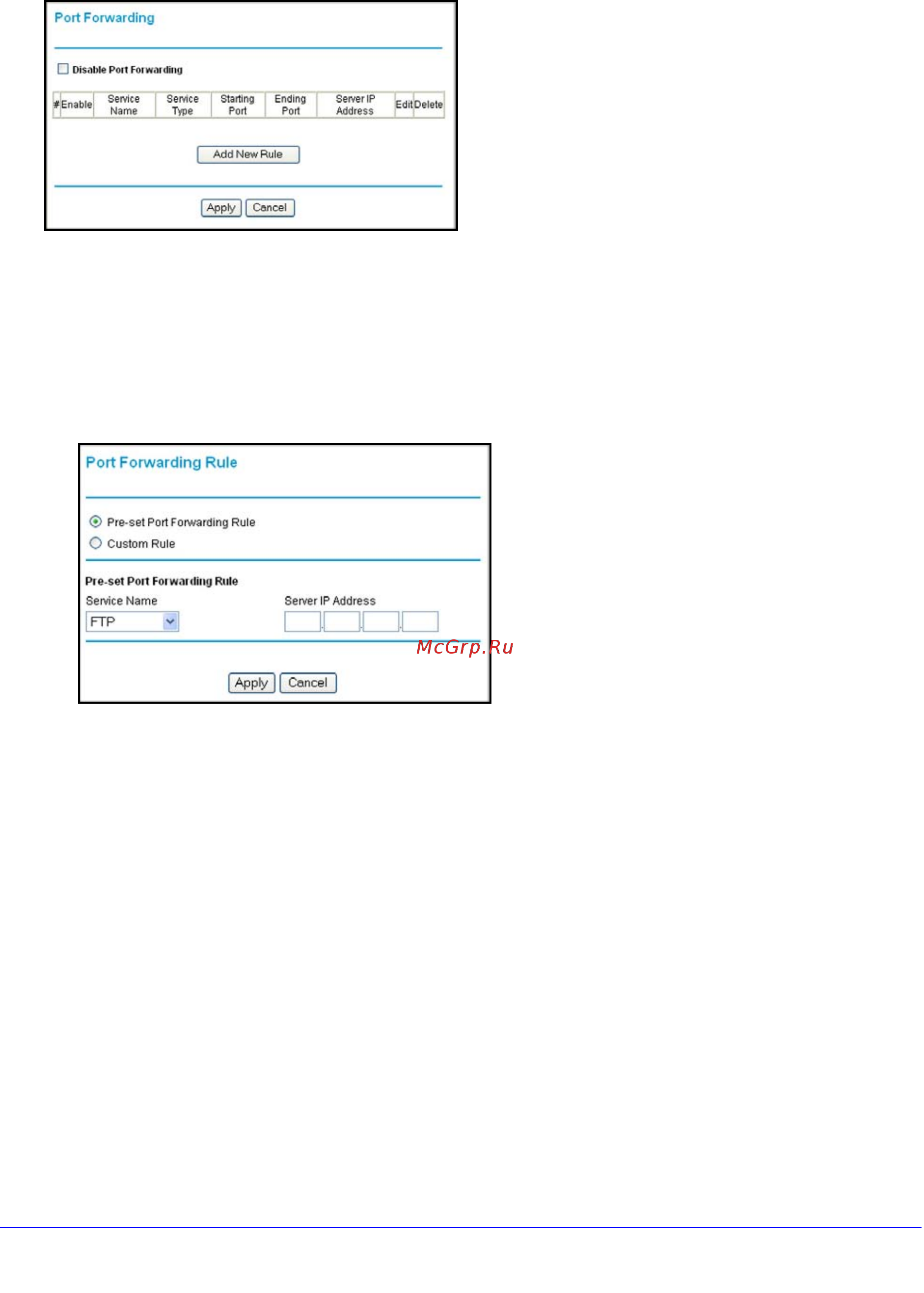 Netgear DGND3300 [42/174] Add a pre set port forwarding rule