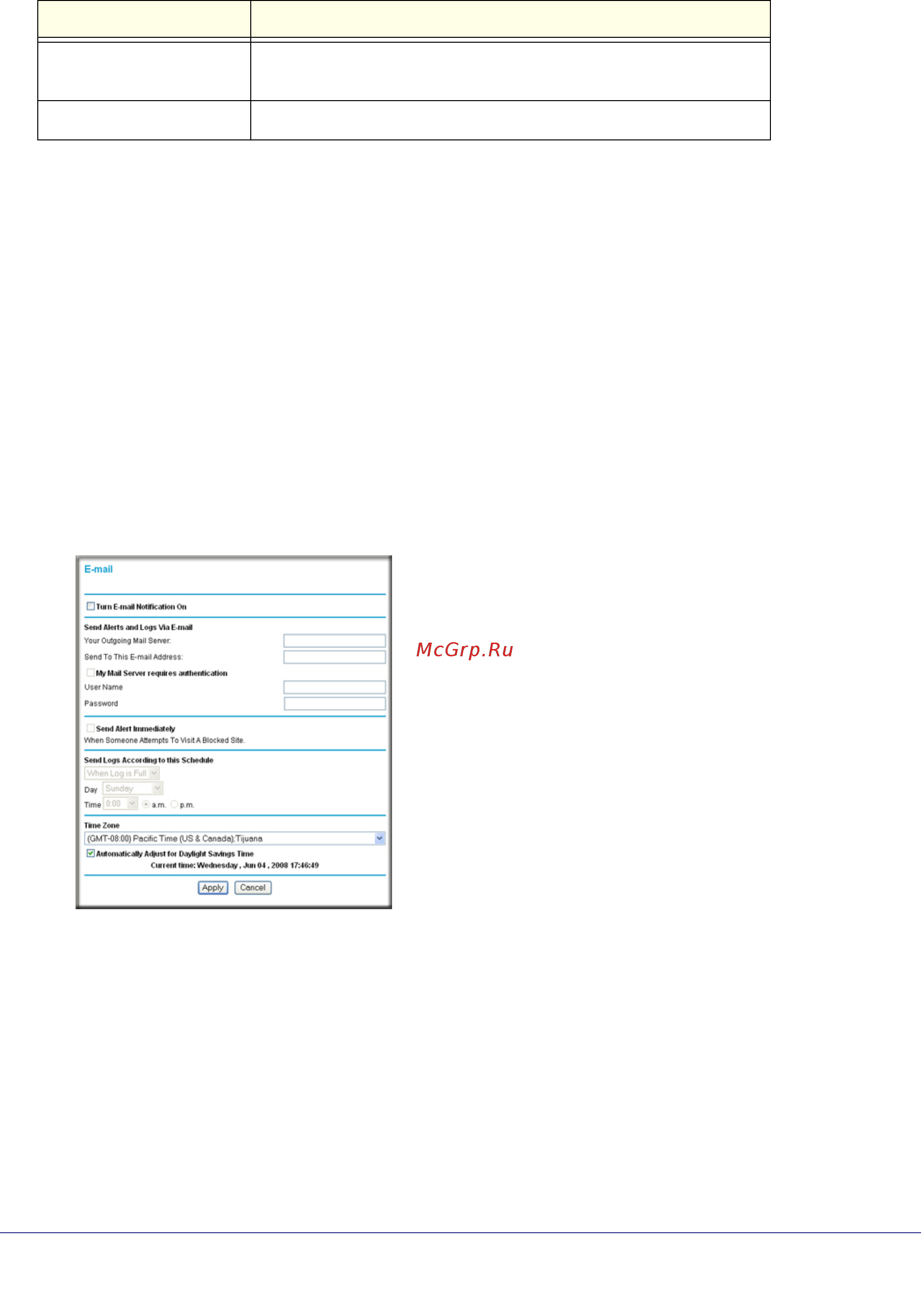 Netgear WNR1000 [46/112] Configuring e mail alert and web access log notifications