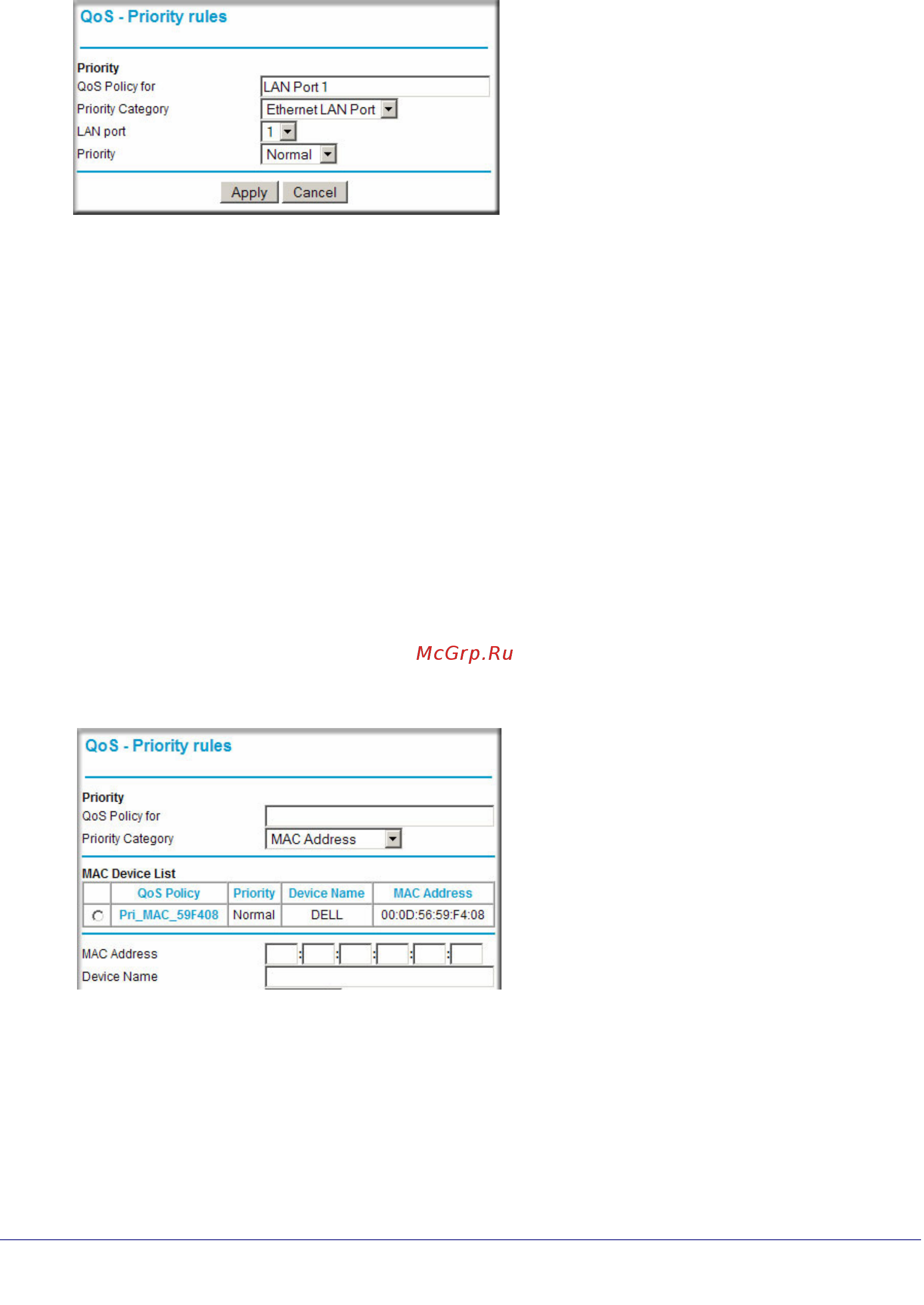 Netgear WNR1000 [72/112] Qos for a mac address