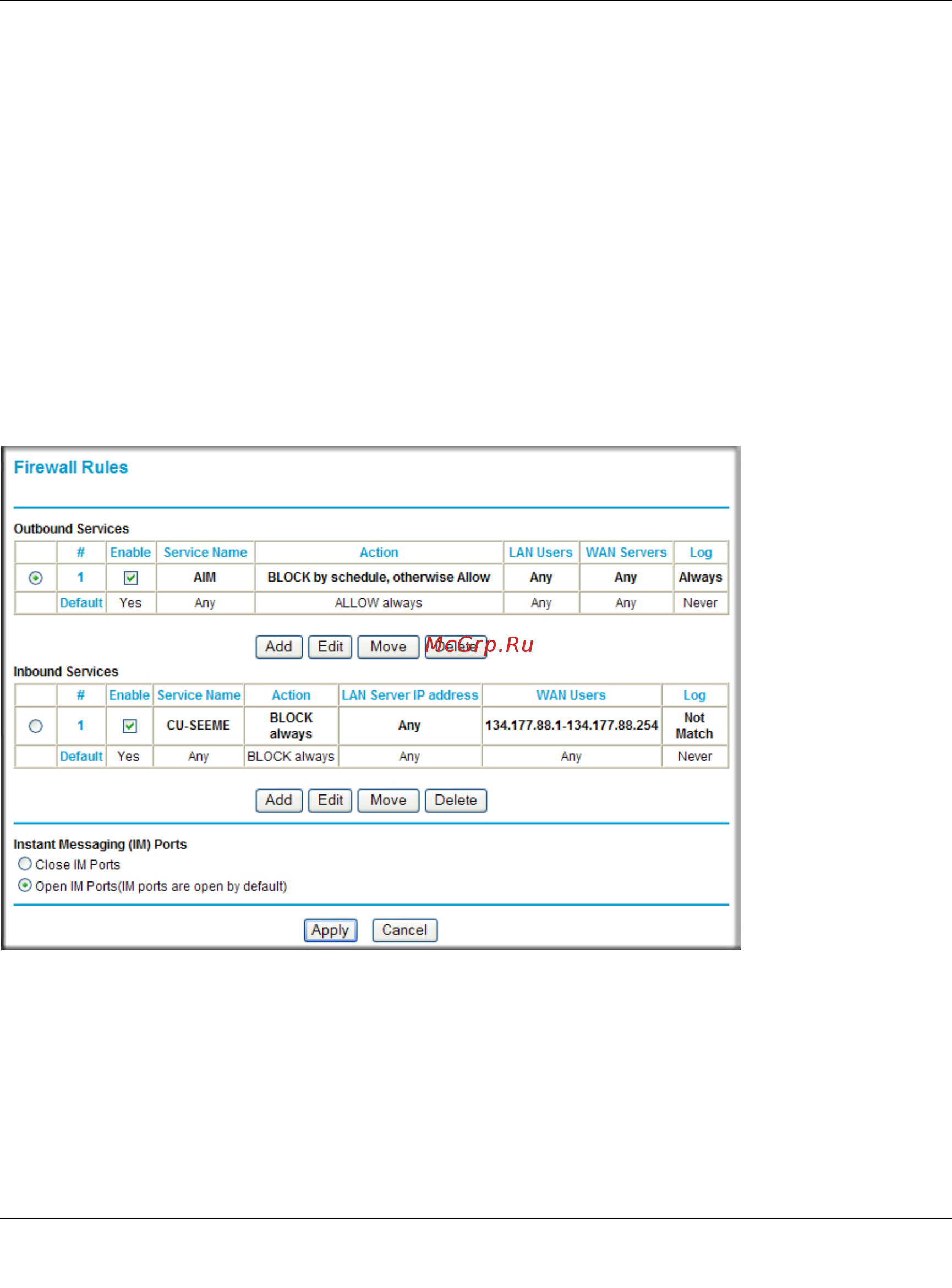 Netgear DGN3500 [50/119] Order of precedence for rules