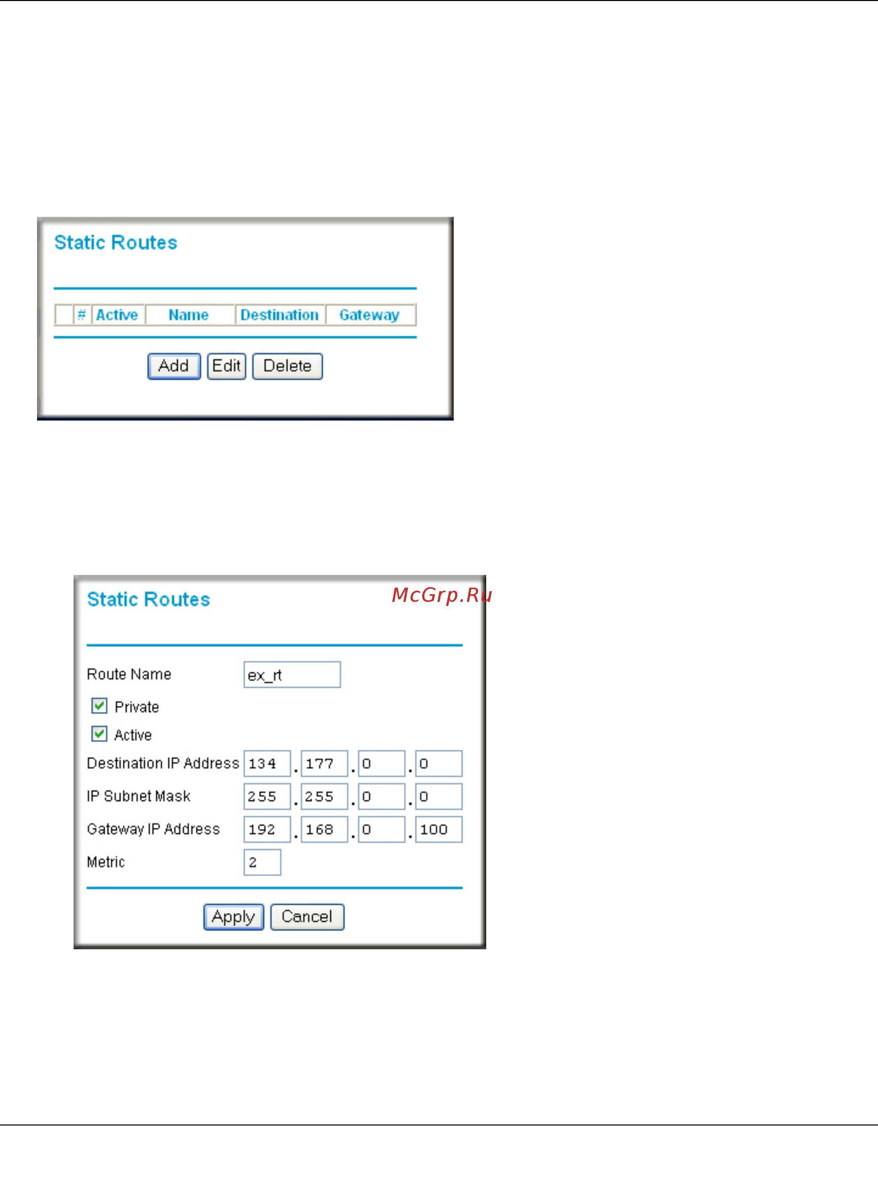 Netgear DGN3500 [82/119] Configuring static routes