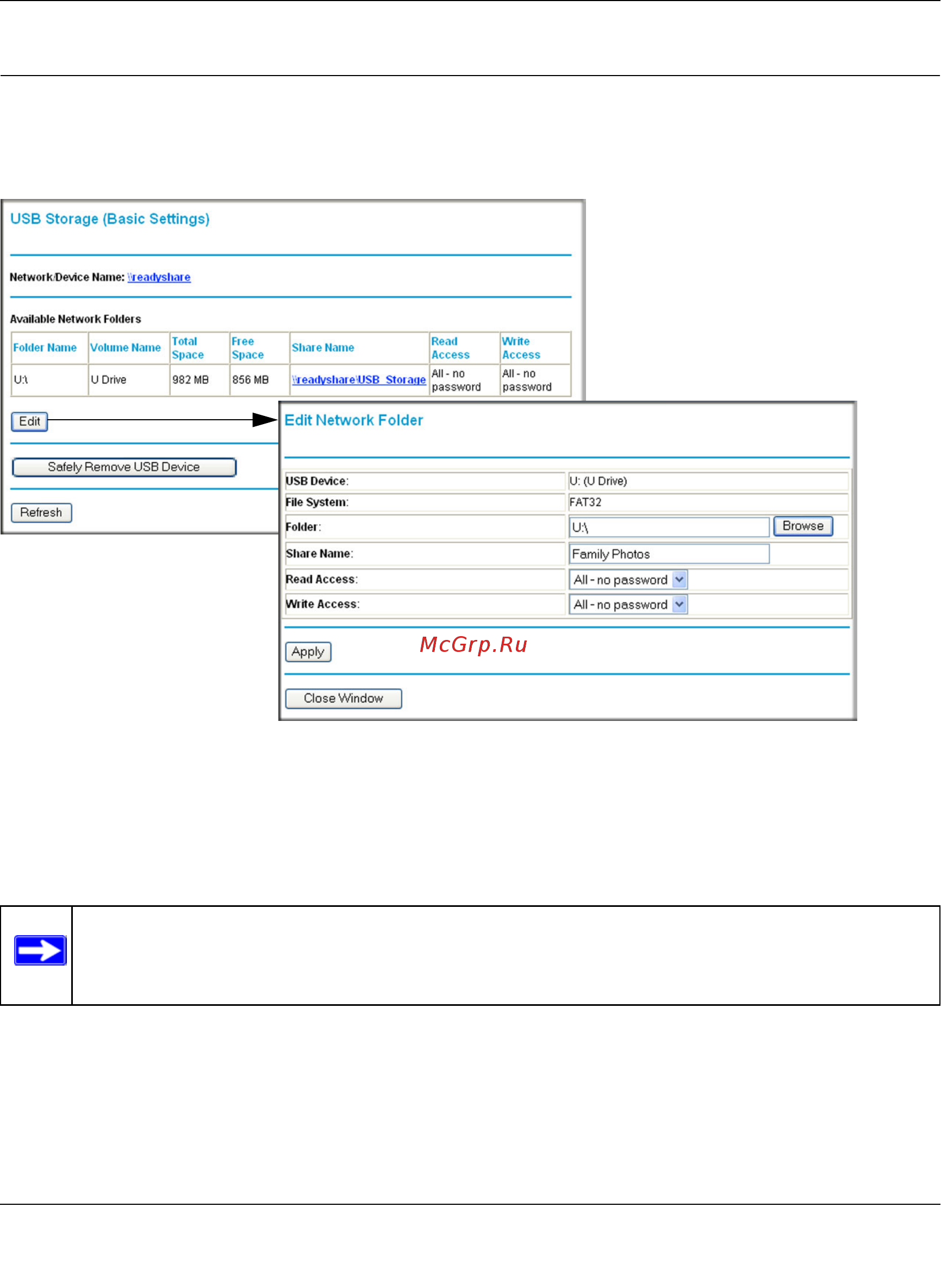 Netgear DGN3500 [96/119] Editing a network folder