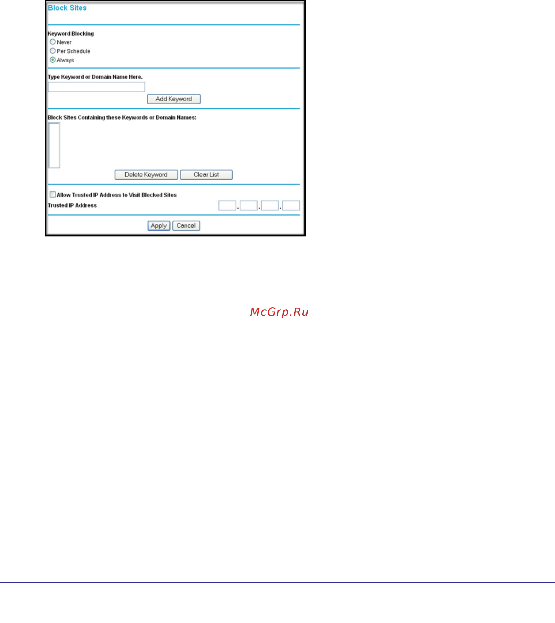 Netgear DGN2200 [43/124] Block sites