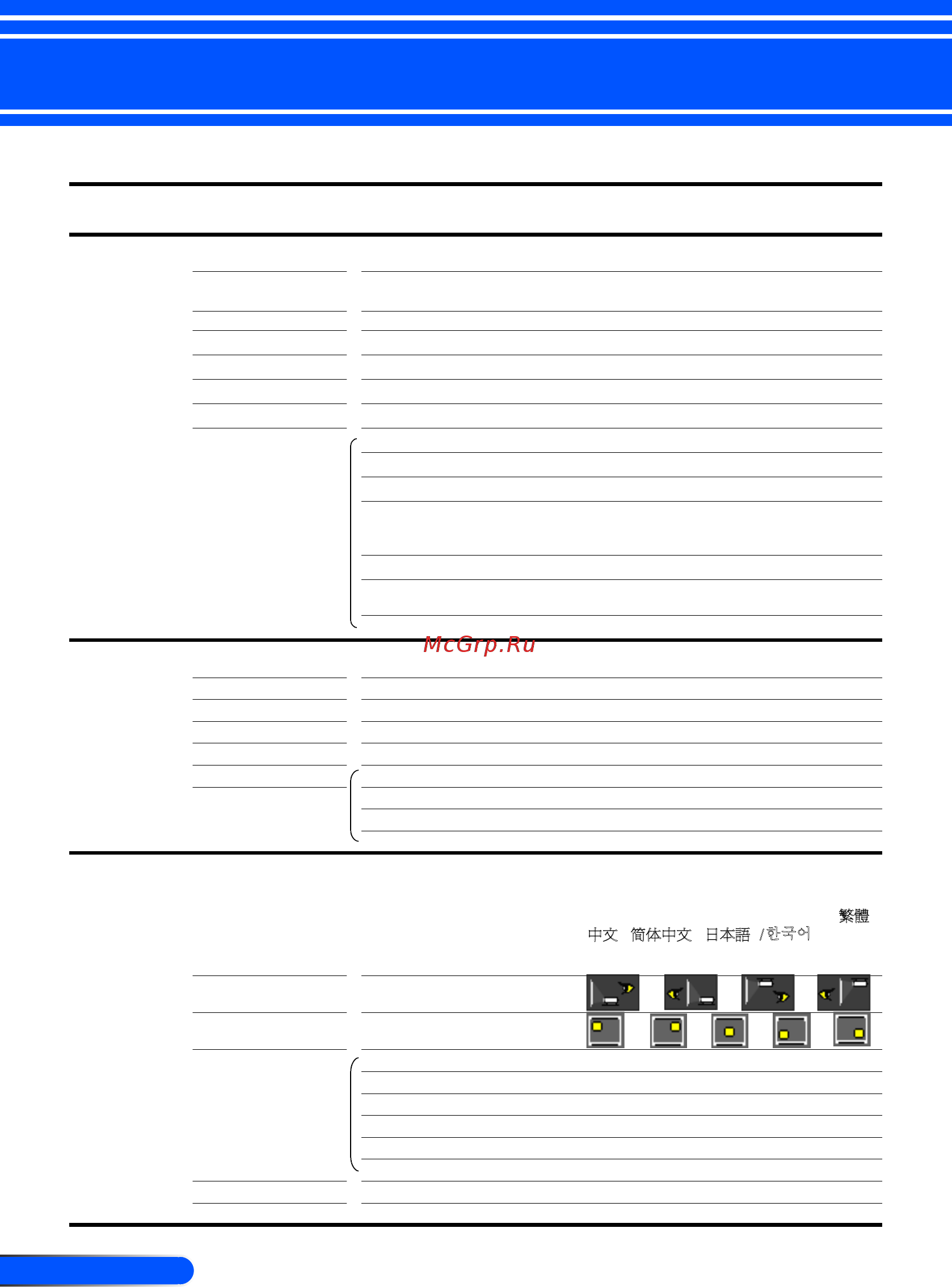 Nec U250X [39/82] Menu tree