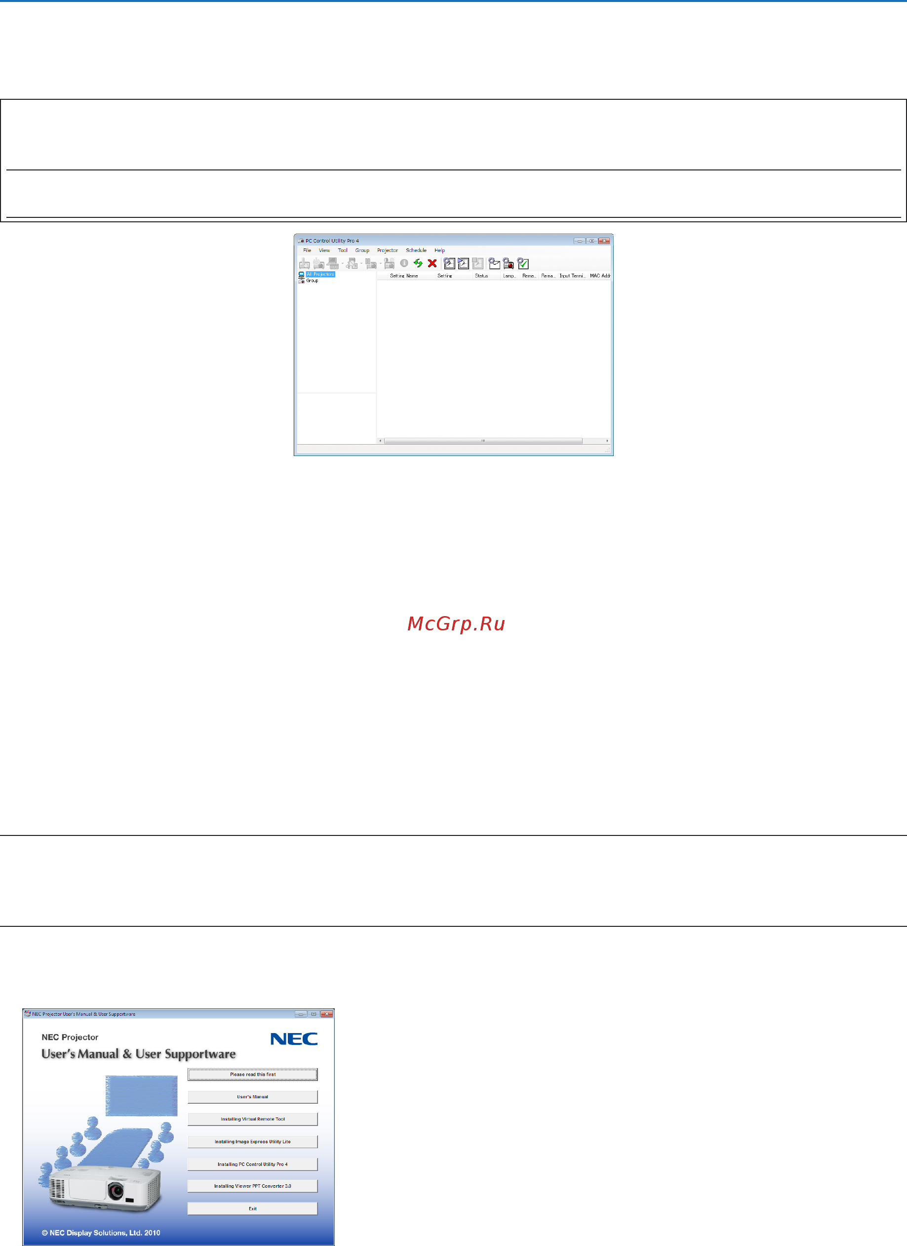 Nec M420X [60/155] Controlling the projector over a lan pc control utility pro 4