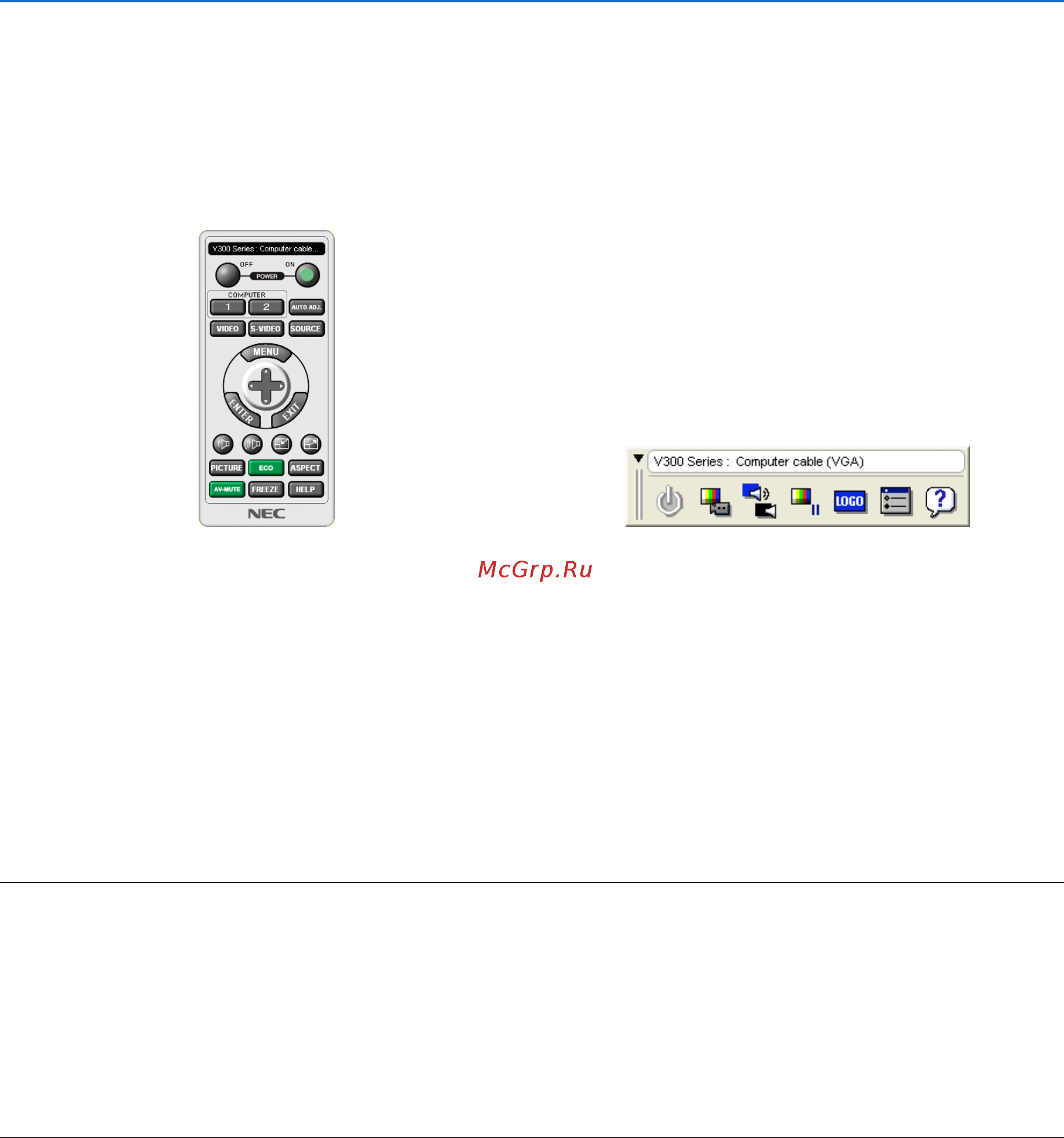 Nec V260 [47/104] 8 использование компьютерного кабеля vga для управления проектором virtual remote tool