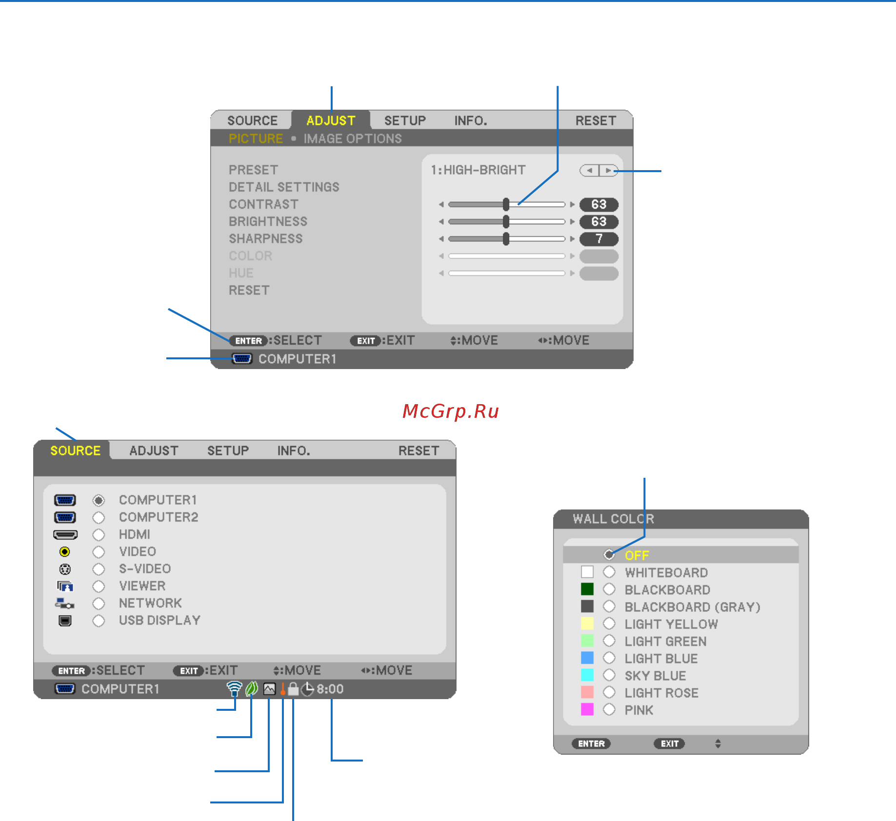 Nec M300XS [80/155] 2 menu elements