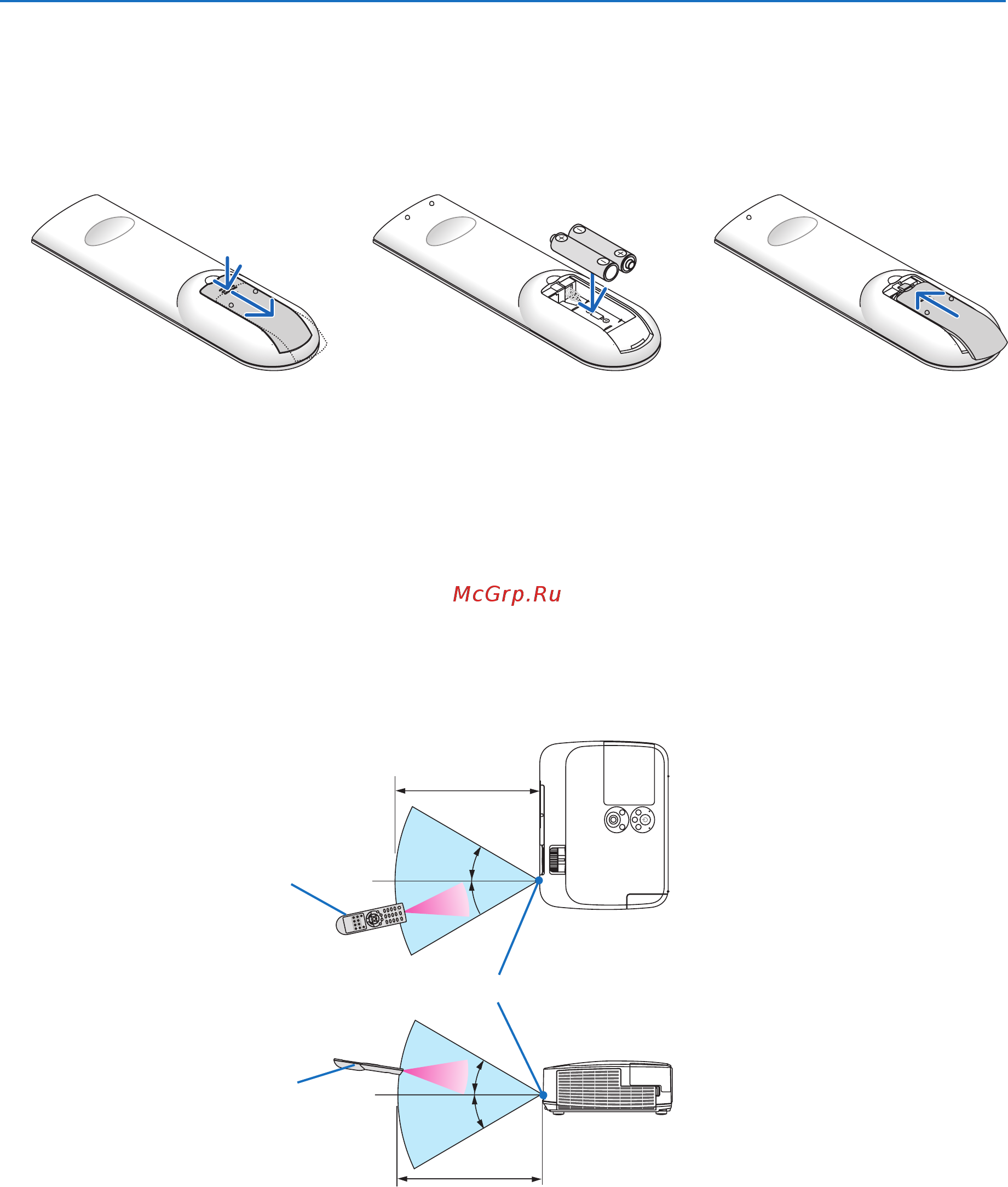 Nec M350XS [21/155] Operating range for wireless remote control