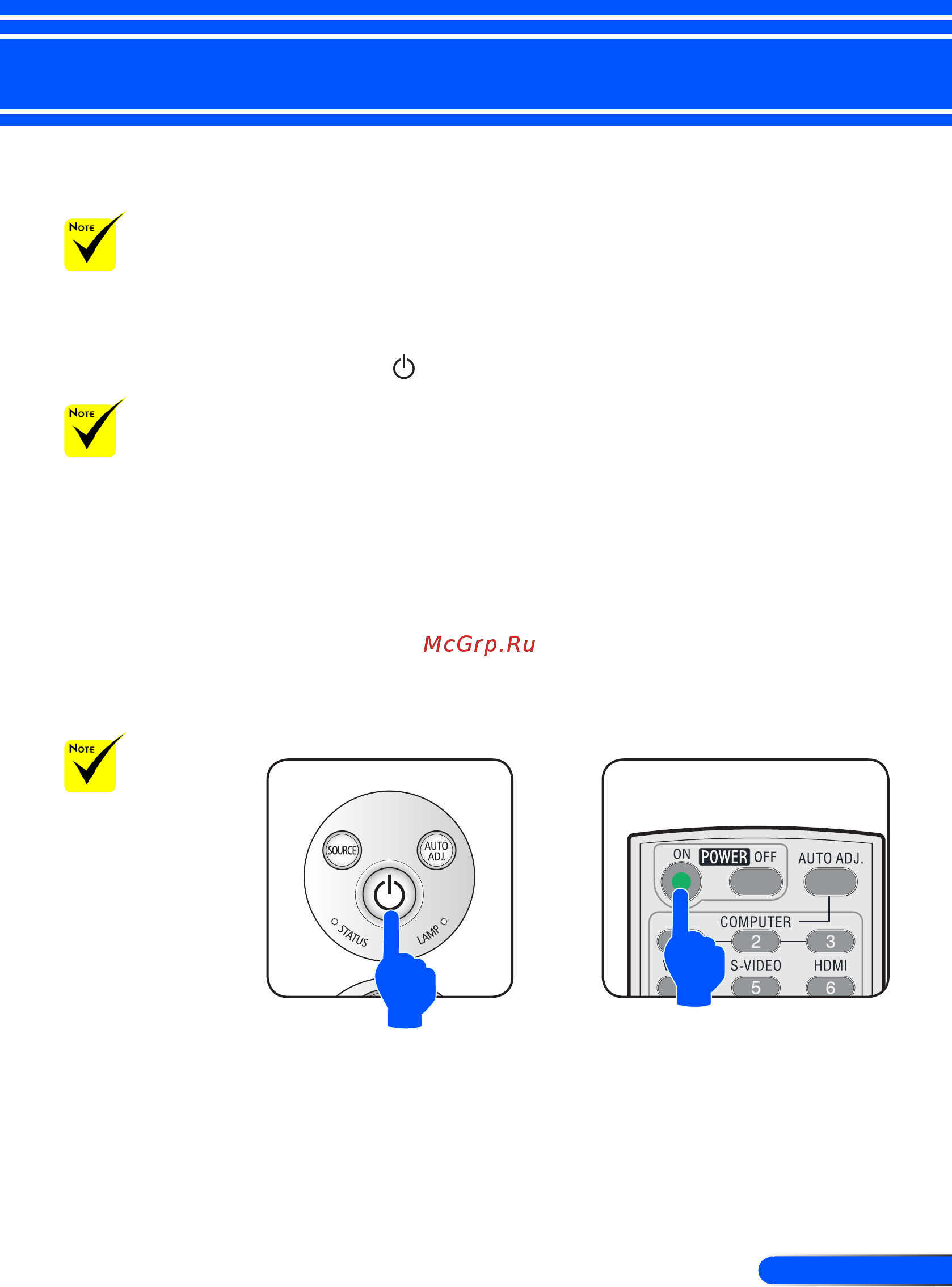 Nec U310W [32/82] Powering on off the projector