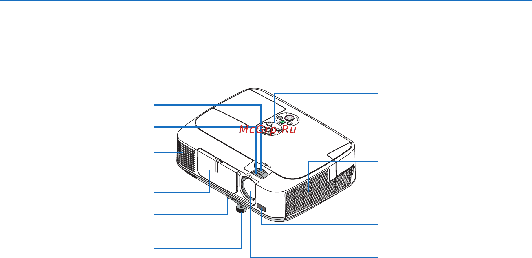 Nec M350X [14/136] 3 part names of the projector