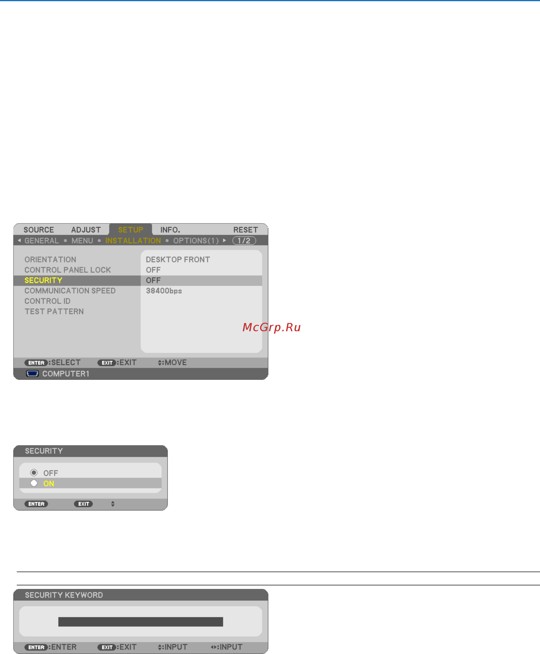 Nec M350X [38/136] 5 preventing the unauthorized use of the projector security