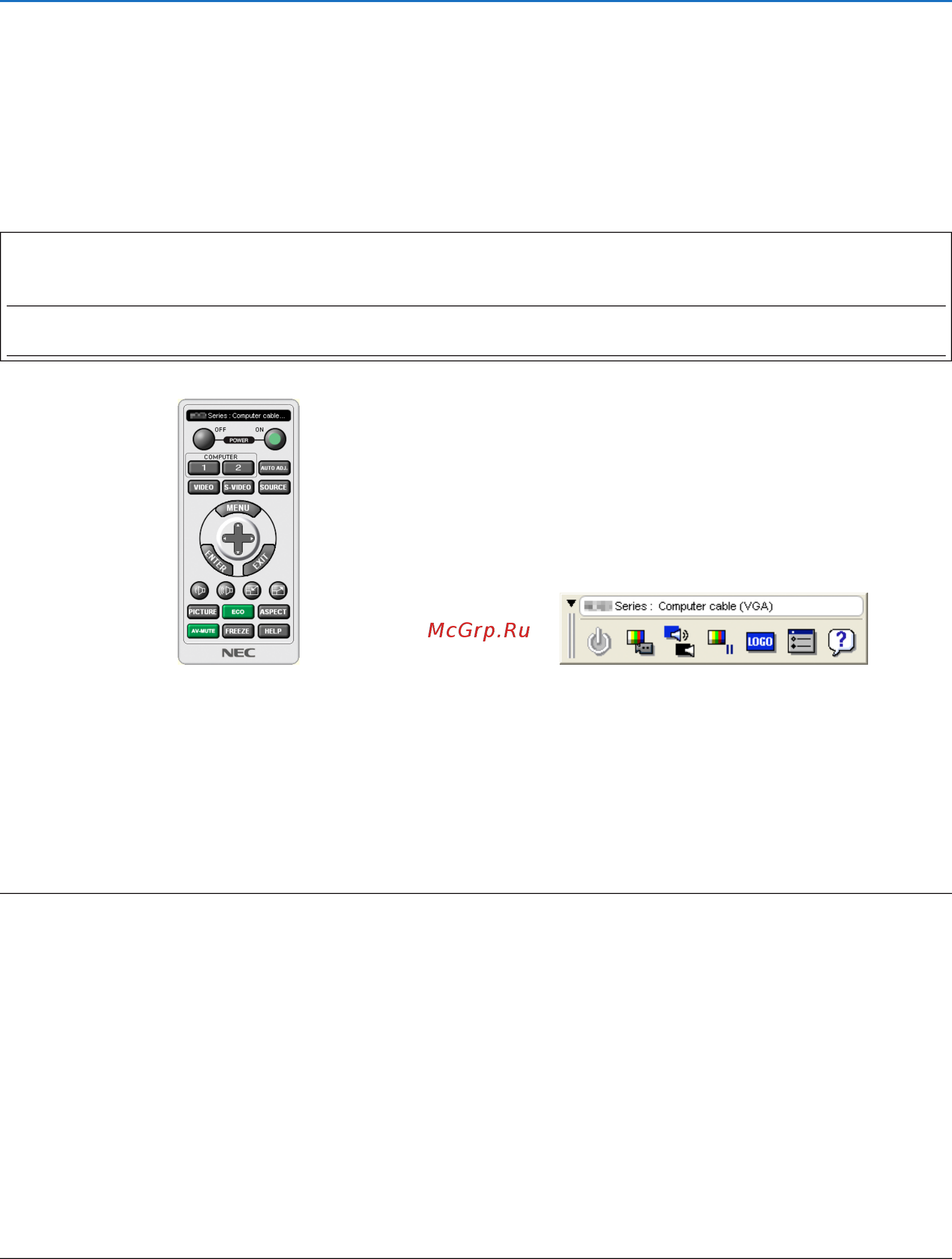 Nec P350W [166/215] 2 использование компьютерного кабеля vga для управления проектором virtual remote tool