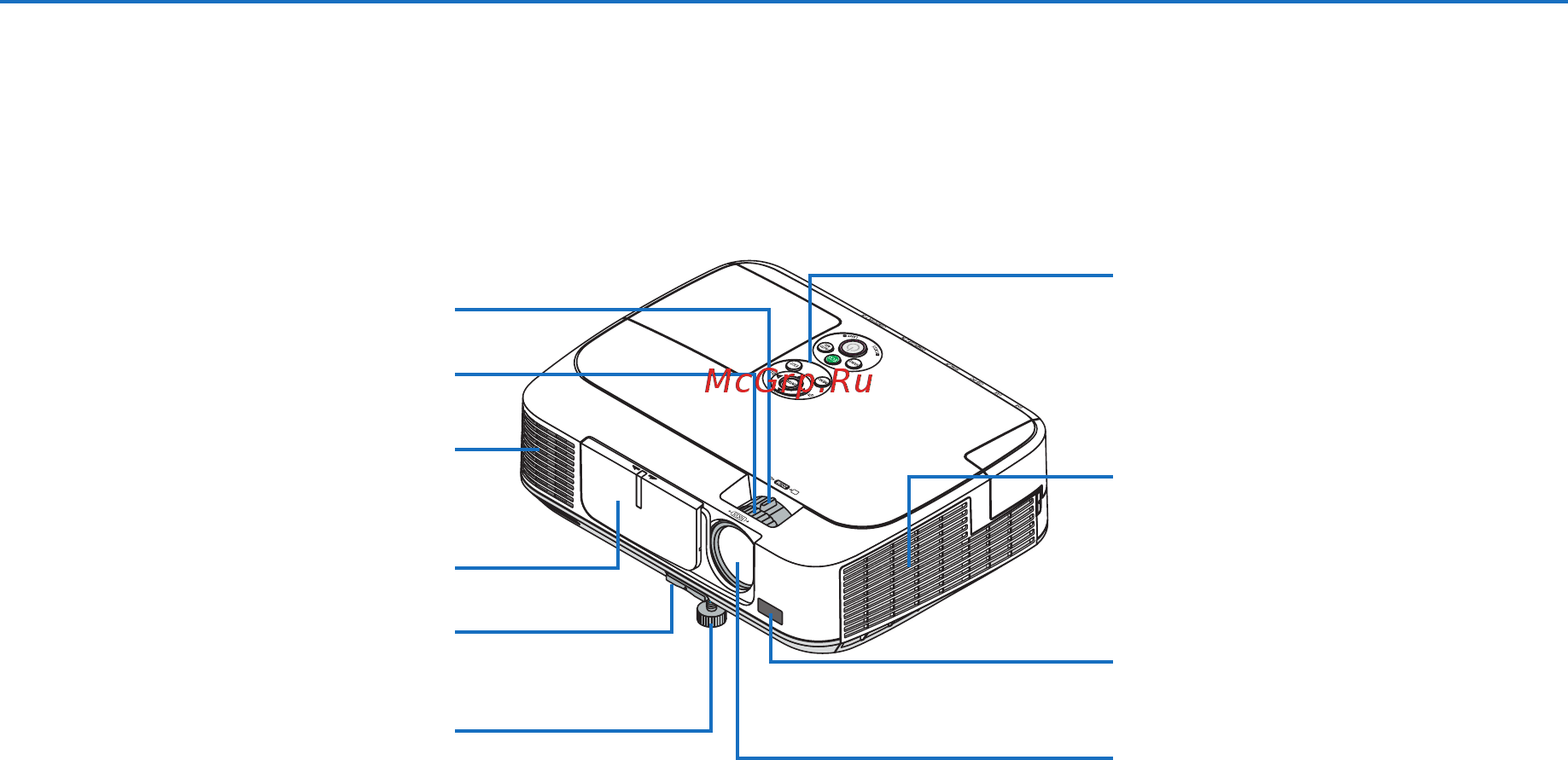 Nec M300X [14/136] 3 название деталей проектора