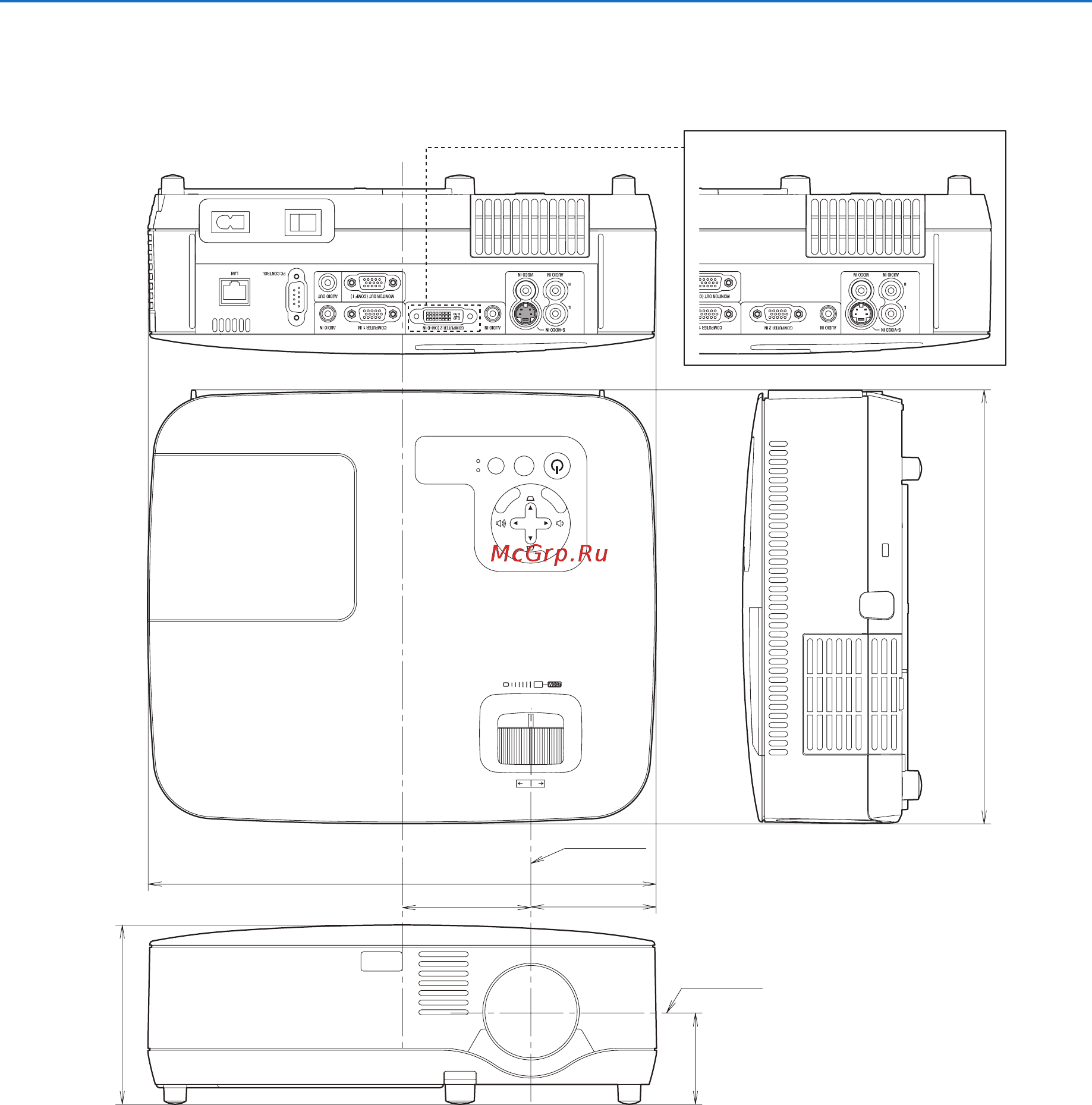 Nec NP510W [103/114] 3 габаритные размеры корпуса