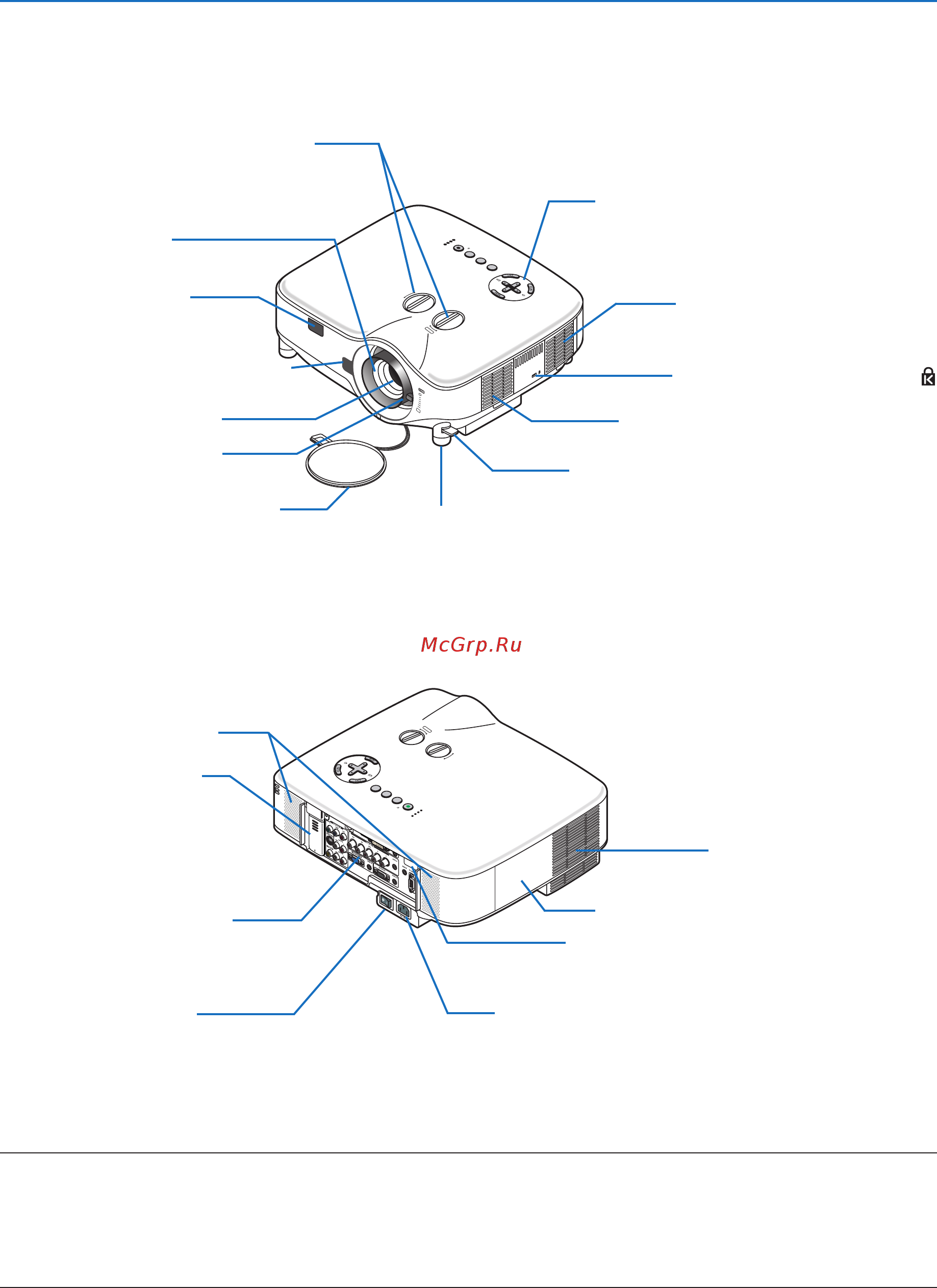 Nec NP1250 [17/182] 3 название деталей проектора
