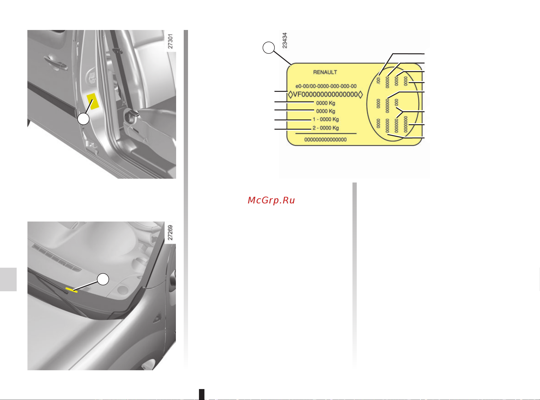 Renault Kangoo Fourgon (2011) [197/220] Идентификационные таблички автомобиля
