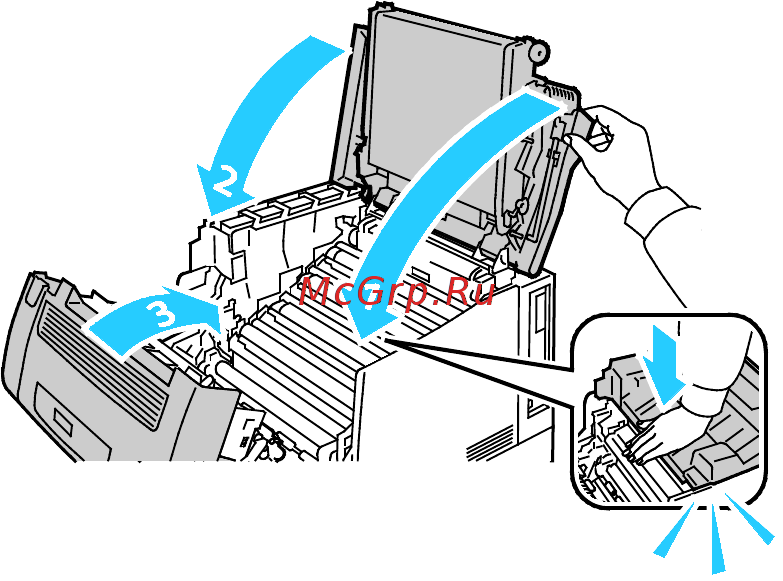 Xerox Phaser 7100N [77/138] Закройте крышку c 1 крышку тонеров 2 и крышку а 3