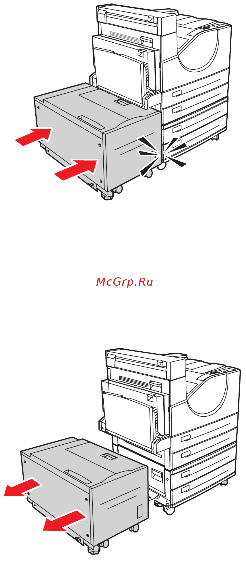Xerox Phaser 5550N [173/258] Застревание за дверцей c