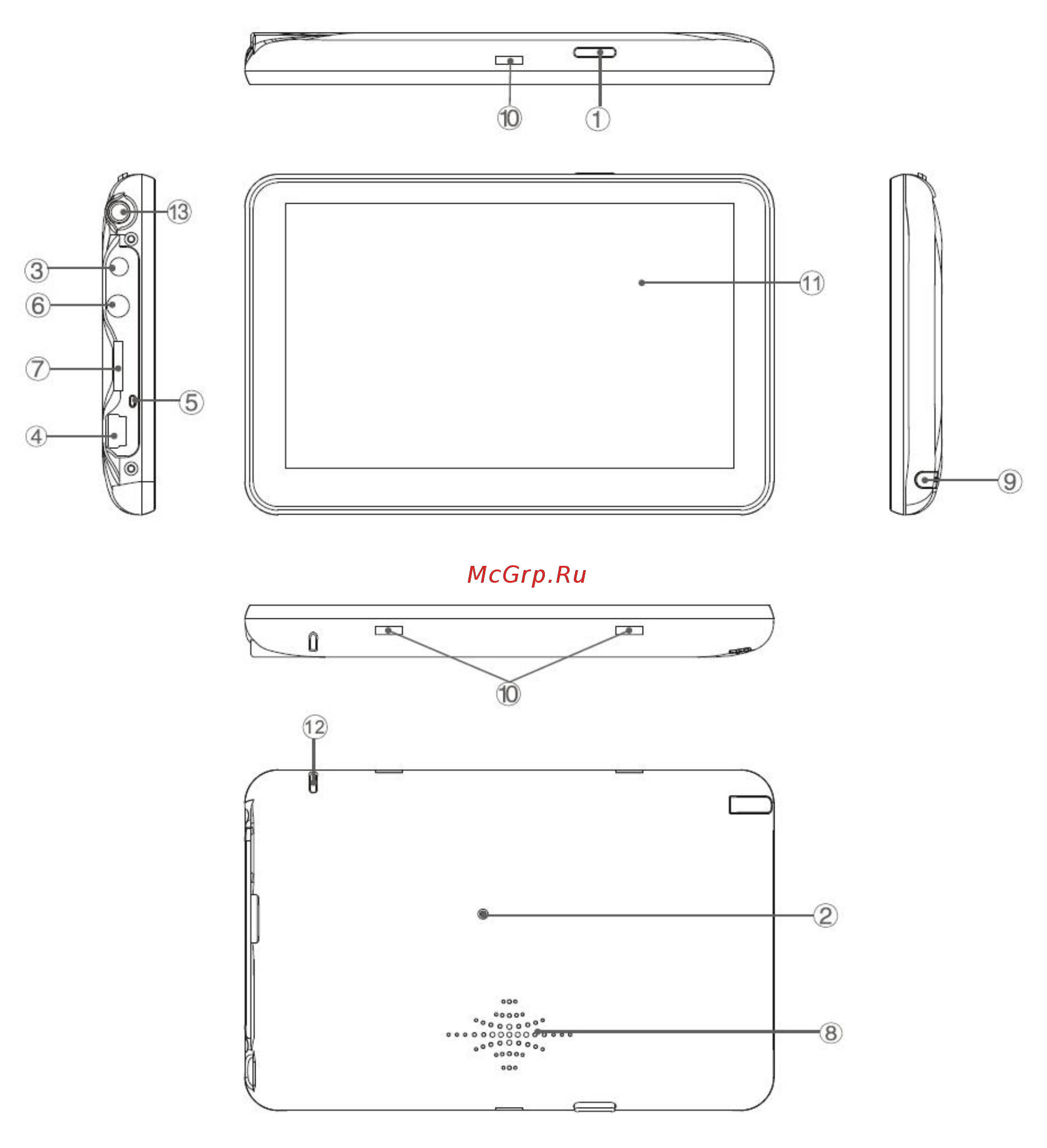 Explay PN-980TV [6/24] Описание кнопок устройства